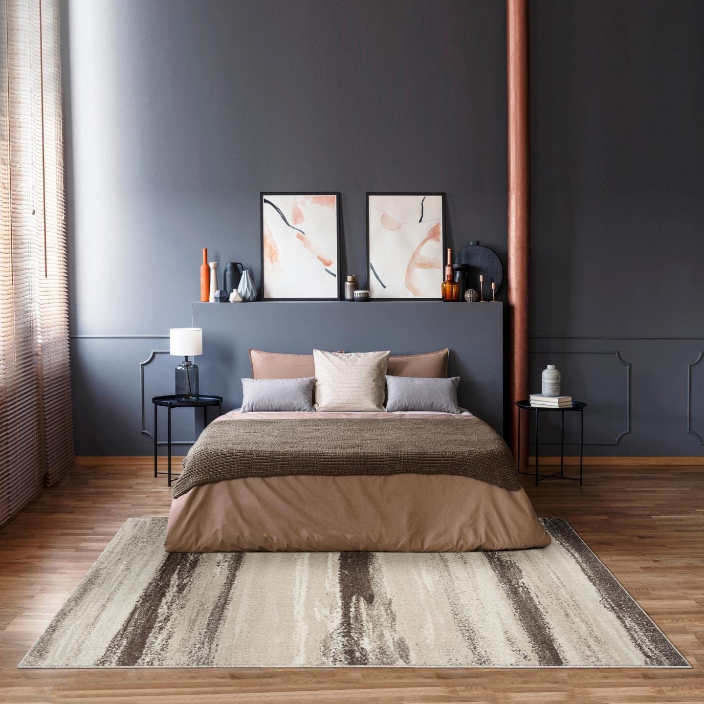 Modern Stain-Resistant Brown Area Rug 8x10 by LUXE WEAVERS - Perfect for Living Room, Bedroom & Office Decor