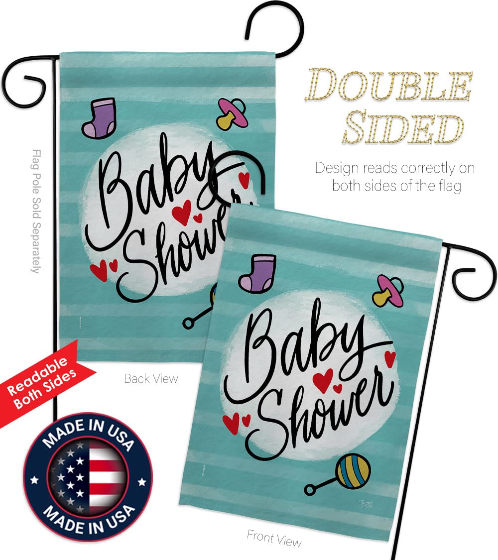 Baby Shower Garden Flag - Double-Sided Newborn Decor for Party & Yard