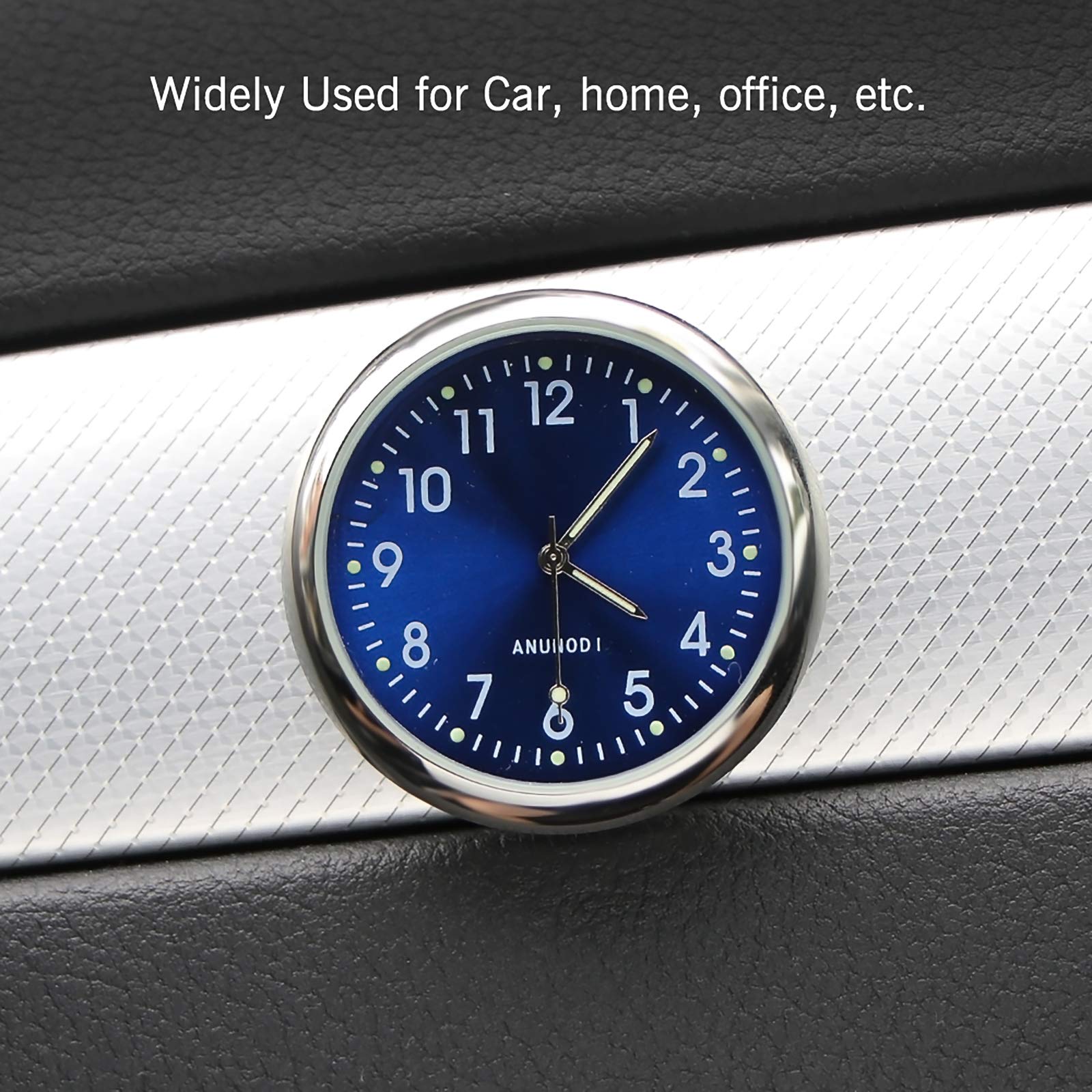 1.6'' Large LCD Display Stick-On Digital Car Clock - Blue | Dashboard & Air Vent Mount | Perfect for Home, Office & Vehicle Use | Auto Accessory Gift Idea