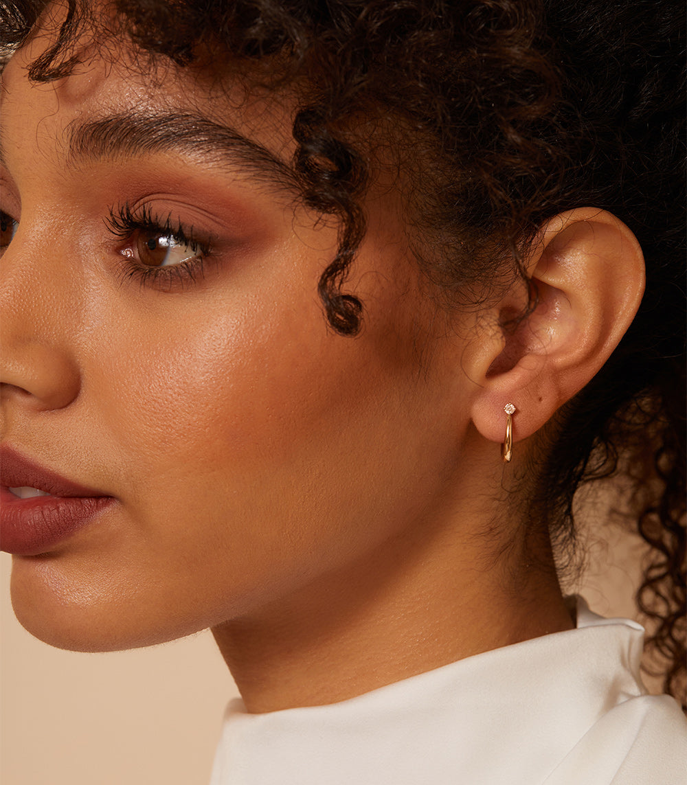 Small Estée Hoops - Elegant Gold-Plated Hoop Earrings for Women | Perfect for Everyday Wear, Office & Special Occasions