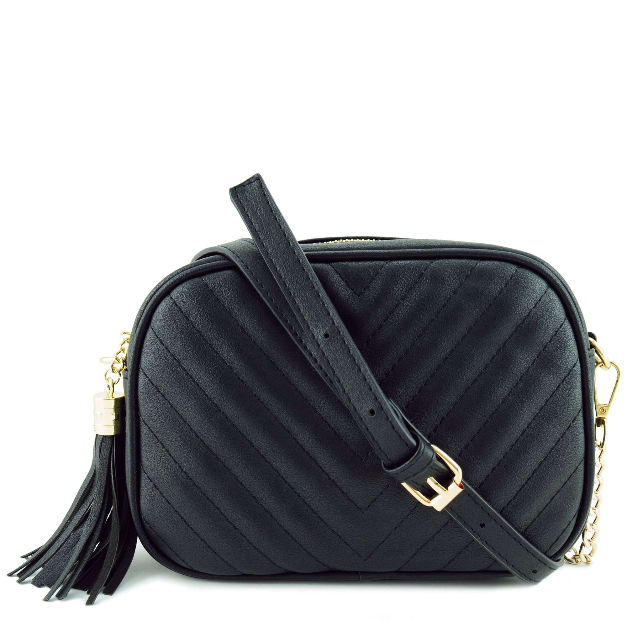 Stylish Crossbody Bag with Adjustable Metal Chain Strap & Tassel Zipper - Perfect for Women's Daily Use, Travel, and Shopping