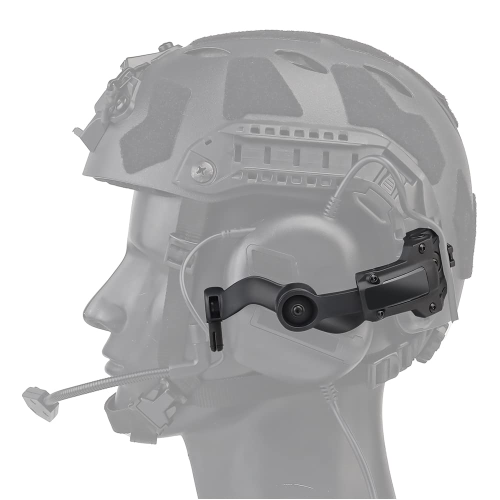 Tactical Helmet ARC Rail Adapter - Multi-Angle Rotating Headset Bracket for Military & Airsoft Headphones | Perfect for Combat Training, Shooting Range & Outdoor Activities