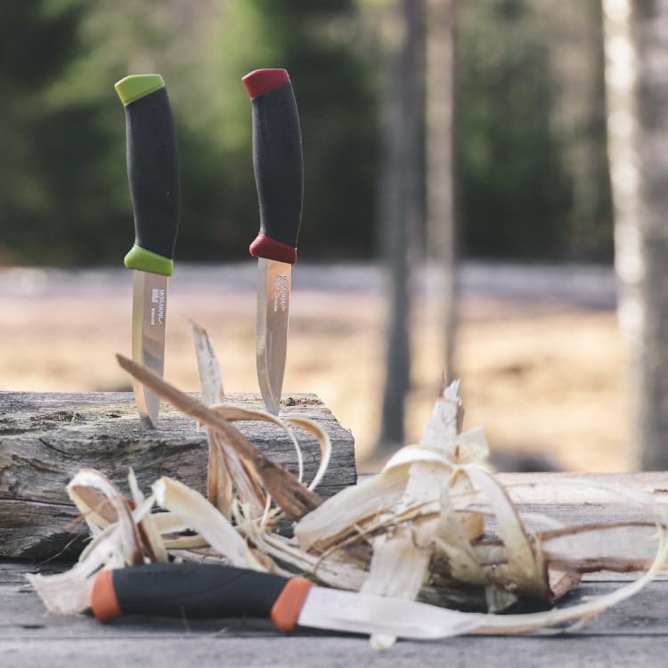 Morakniv Companion Outdoor Survival Knife - 4.1 Inch Stainless Steel Fixed Blade with Non-Slip Grip (Orange) - Perfect for Camping, Hiking & Bushcraft (Model M-11824)