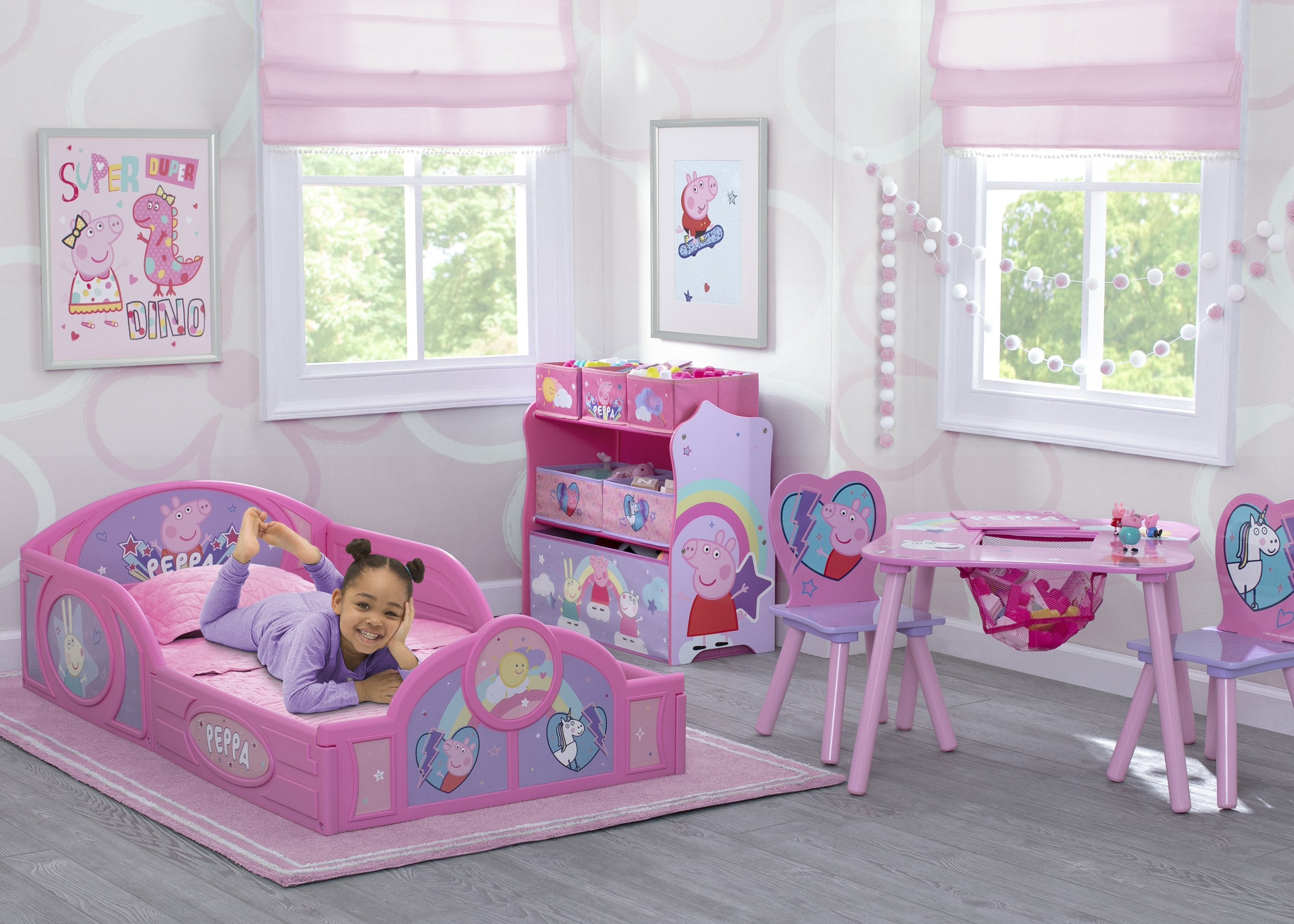 Peppa Pig Kids Table and Chair Set with Storage - Fun & Functional Playroom Furniture for Toddlers & Preschoolers - Perfect for Playtime, Snacks, and Learning Activities