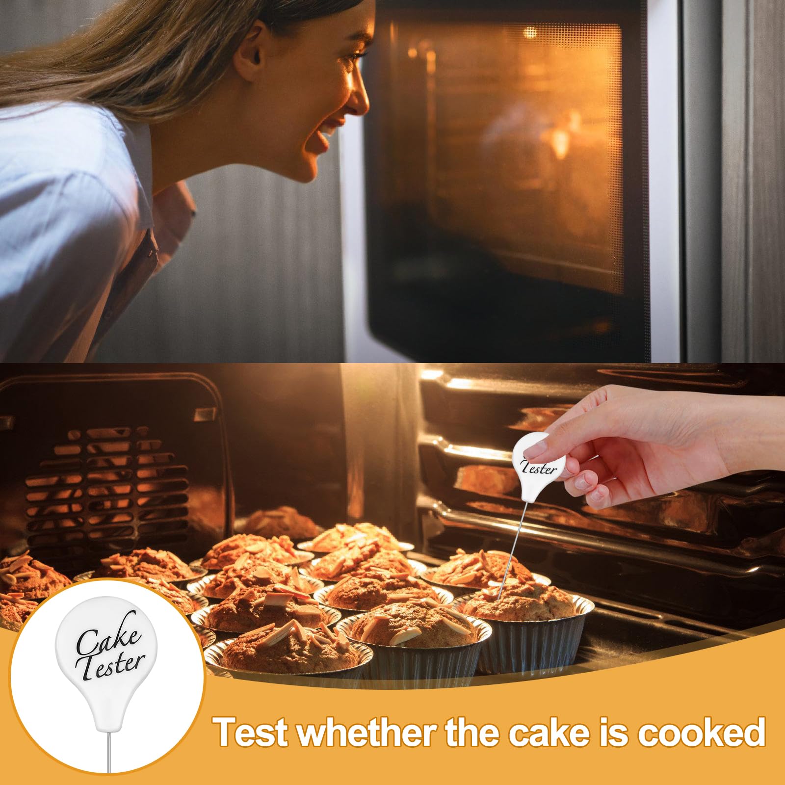 Stainless Steel Cake Tester Kit - 2 Pack 7.5 Inch Baking Doneness Testers for Cakes, Breads & Pastries | Essential Kitchen Baking Tools for Perfect Desserts Every Time