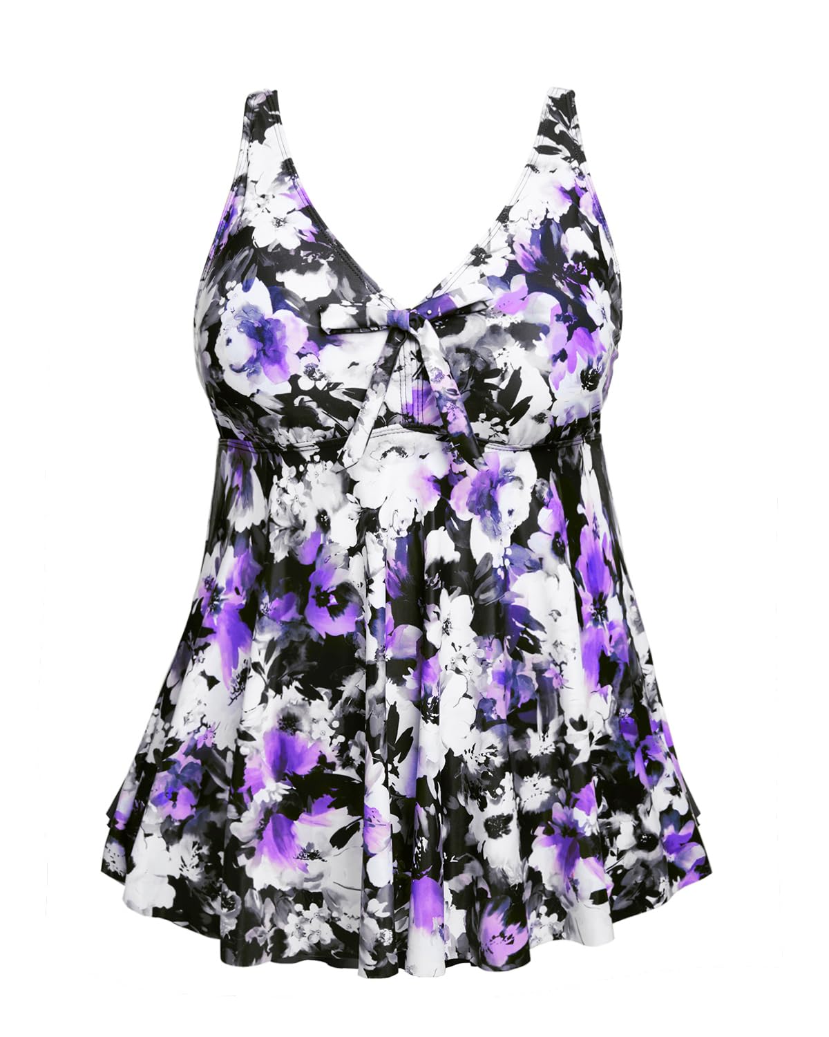Yonique Plus Size Tankini Tops for Women - Flowy Long Swimwear Tops Modest Bathing Suits | Perfect for Beach Vacations, Pool Parties & Summer Getaways