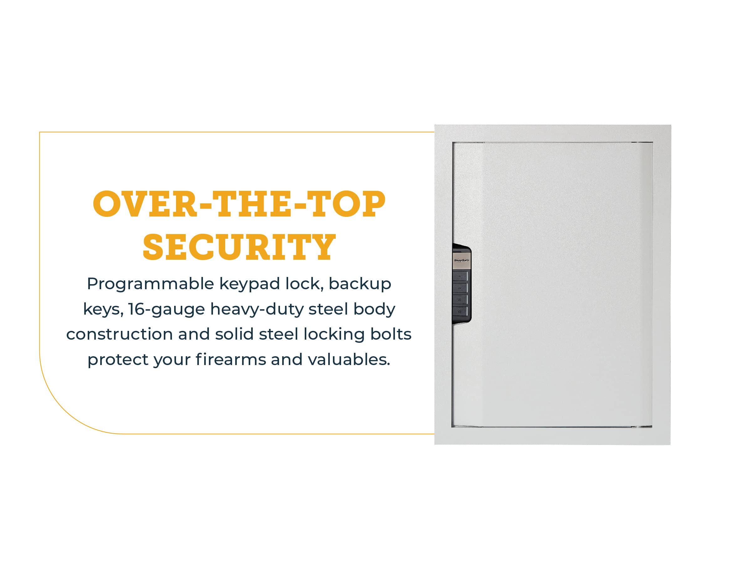 SnapSafe In-Wall Hidden Gun Safe & Money Safe - Secure Keypad Entry for Firearms, Jewelry & Valuables | Ideal for Home, Office & Bedroom Security