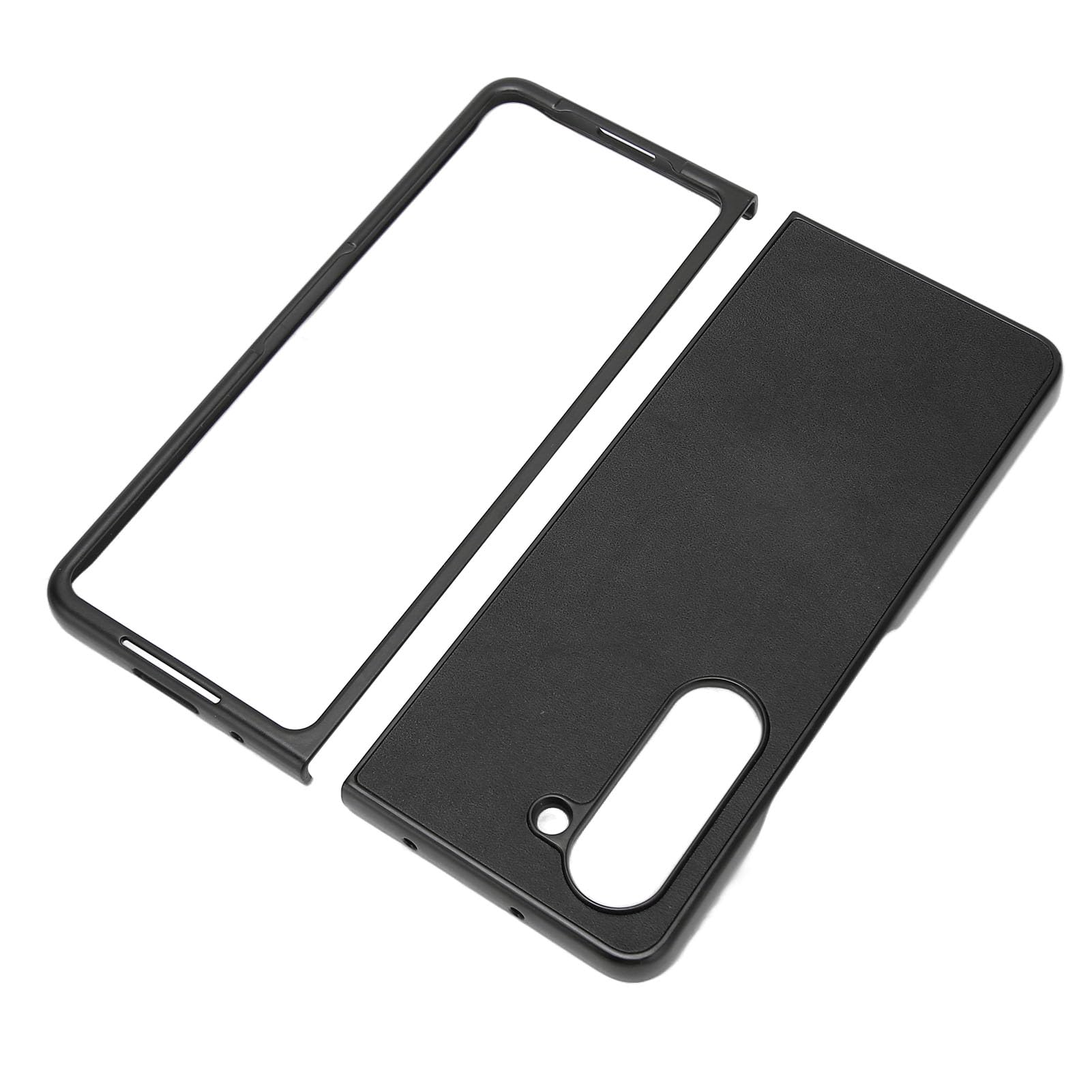 Stylish PU Leather Folding Screen Phone Case - Anti-Scratch Protective Cover with Lychee Pattern (Black/Color Options) - Perfect for Work, Travel & Everyday Use