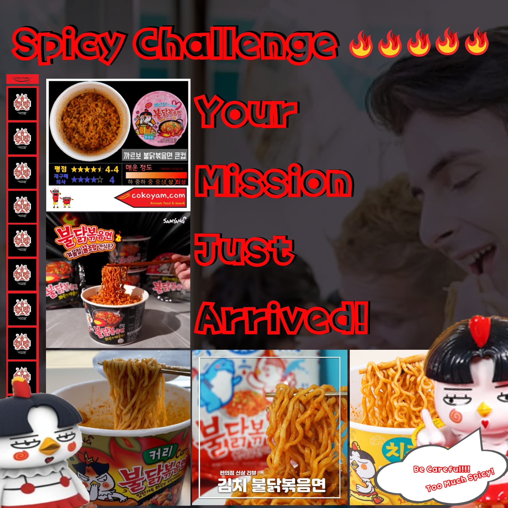 Samyang Carbo Spicy Chicken Fried Cup Noodles 105g (3-Pack) | Korean Instant Ramen | Hot & Spicy Flavor | Quick Meal for Office, Dorm & Late Night Snacks