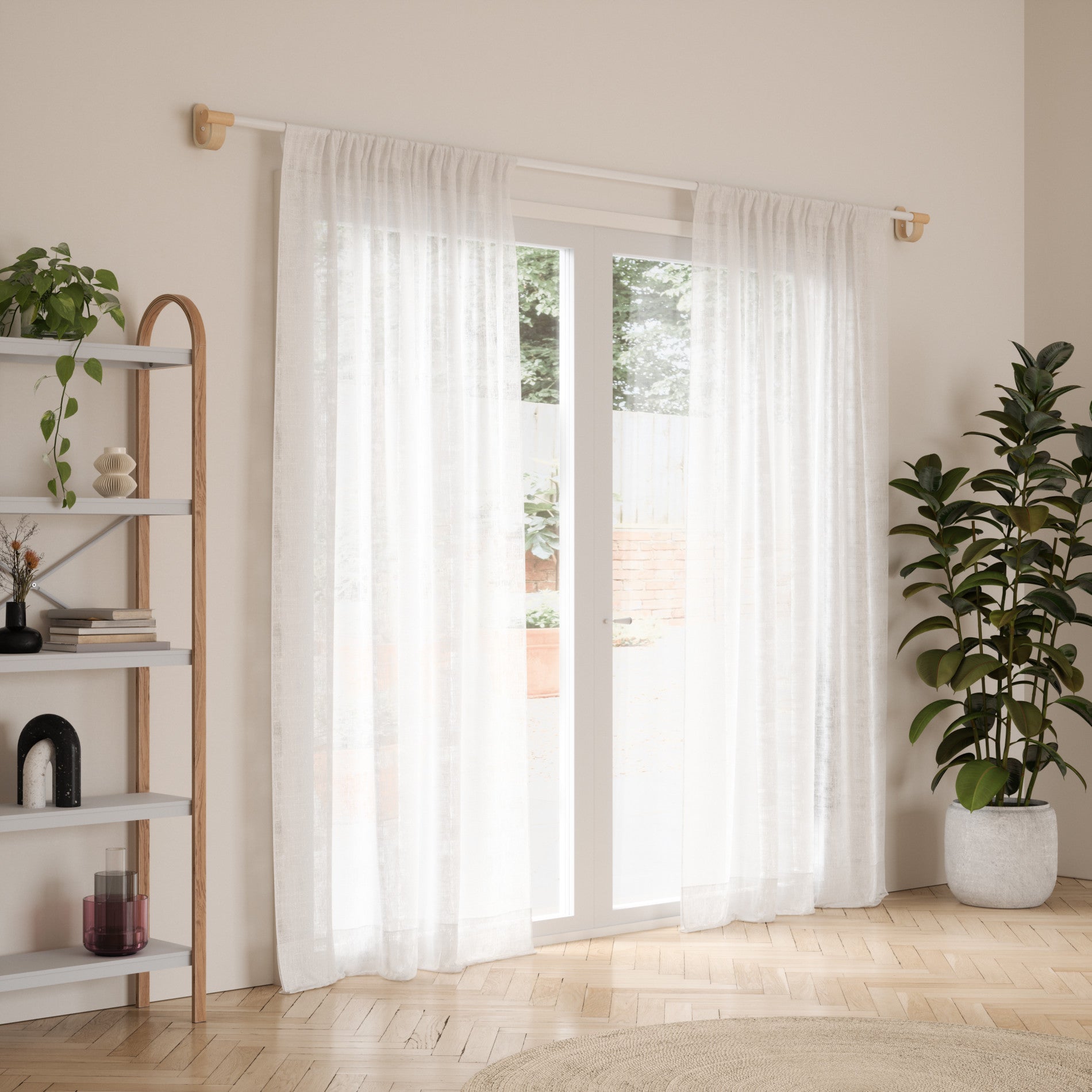 Bellwood Adjustable Curtain Rod - Heavy Duty Stainless Steel, No Drill Tension Rod for Windows, Doors, and Room Dividers - Perfect for Living Room, Bedroom, and Dorm Decor
