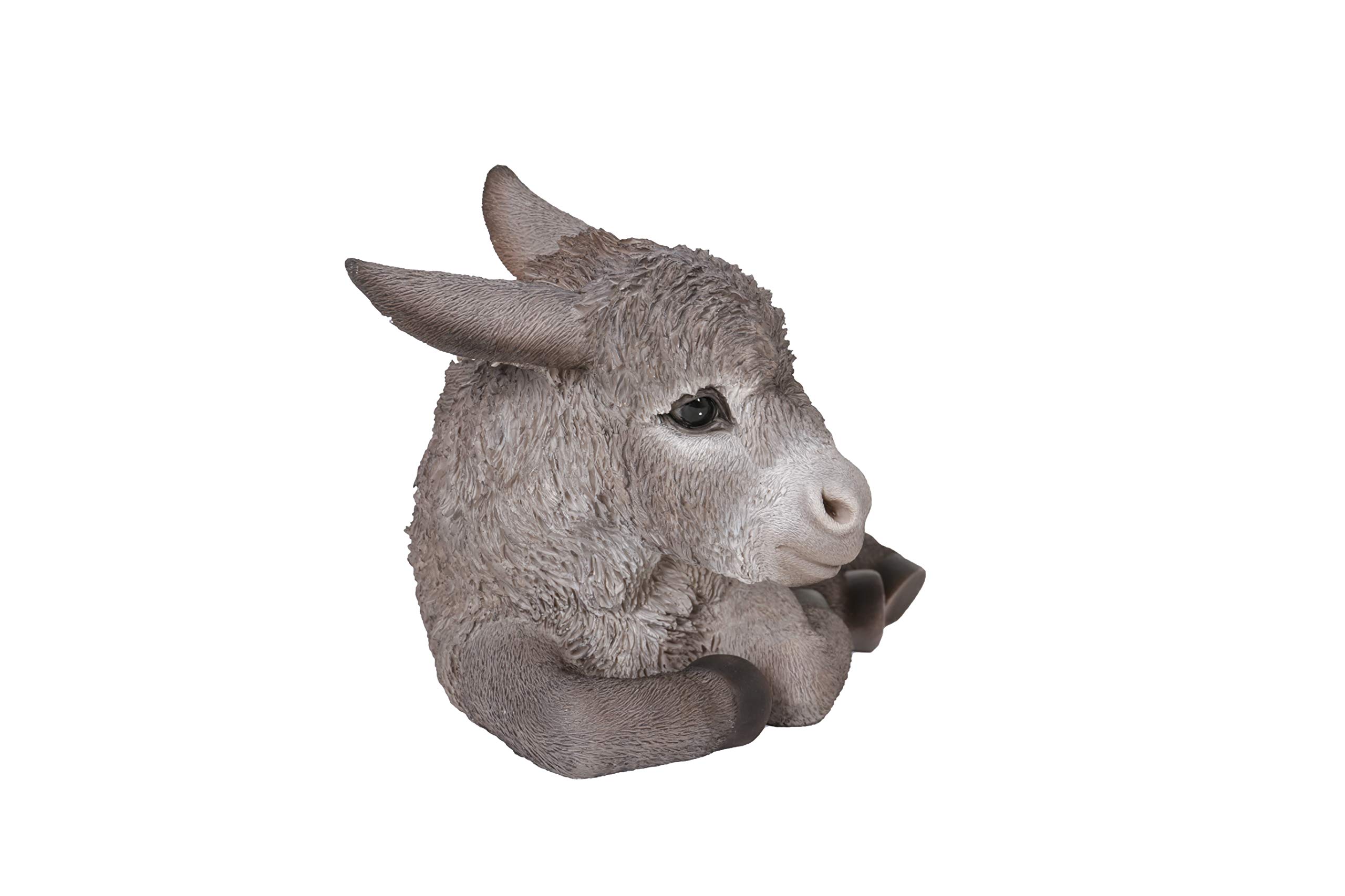 Medium Brown Donkey Foal Lying Down Statue - Perfect for Farmhouse Decor, Nursery Room, and Animal Lover Gifts