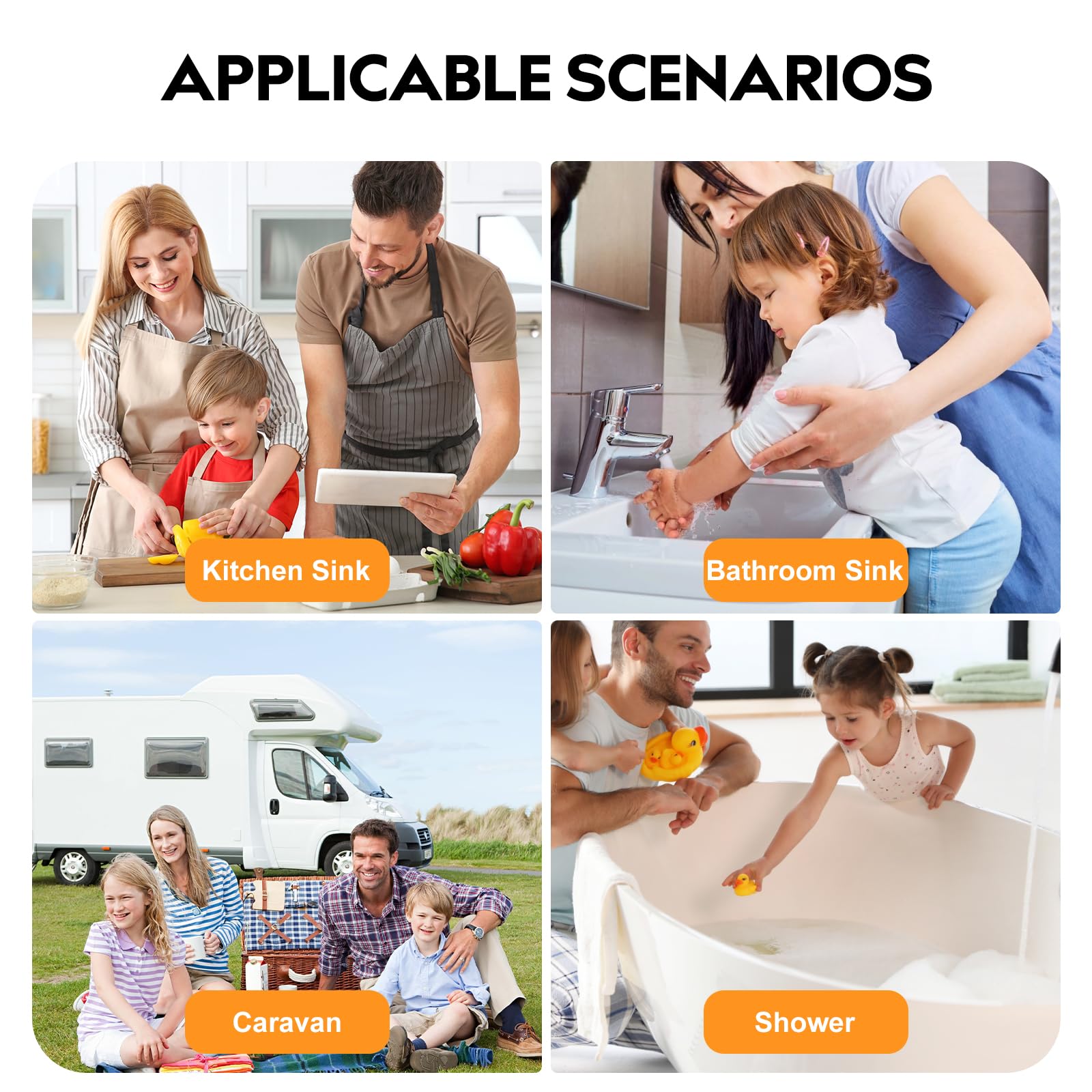 4500W Tankless Electric Water Heater 110V - Instant On-Demand Hot Water System with LCD Touch Screen for Under Sink Installation (White) - Perfect for Small Apartments, RVs, and Office Break Rooms
