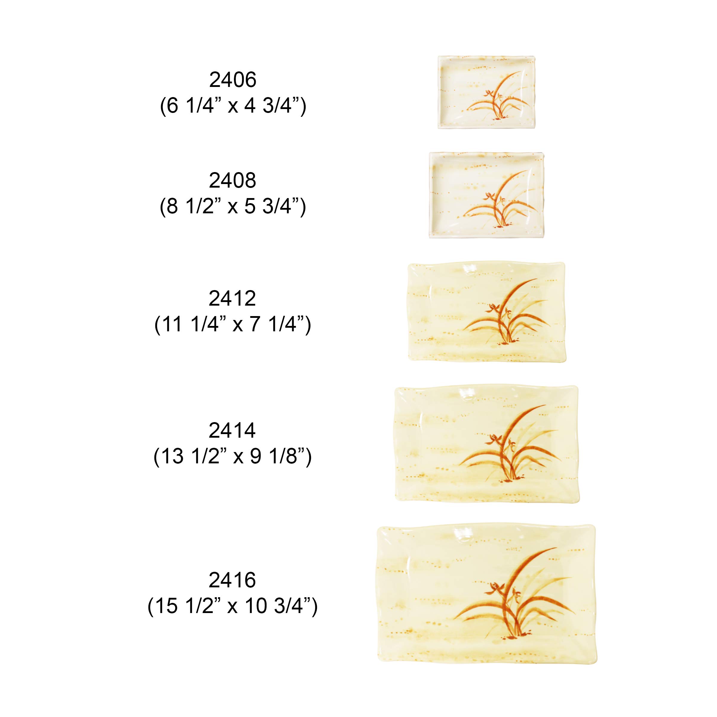 Premium Gold Orchid Melamine Dinnerware Set - 13.5