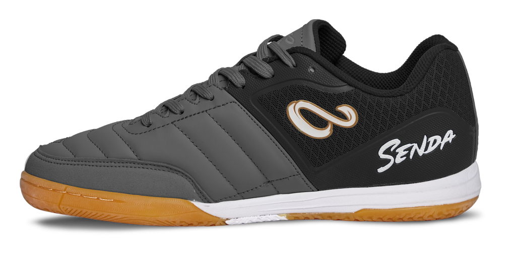 Senda Athletics USHUAIA Club 2.0 Futsal Soccer Shoes for Men - Black Indoor Football Cleats for Court & Gym Training