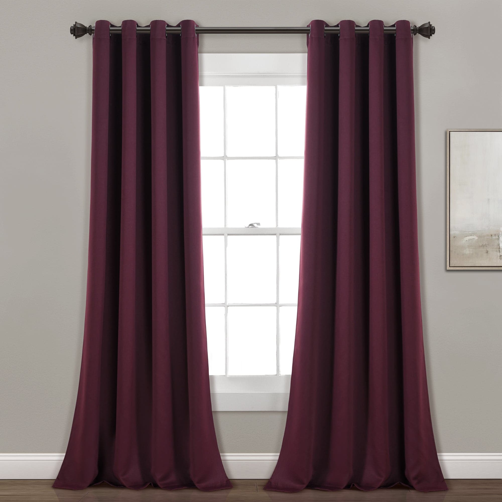 Thermal Insulated Blackout Curtains for Bedroom - Noise Reducing Grommet Window Panels Set, Energy Saving & Light Blocking for Home, Office, Nursery - 2 Panels (52x84 Inches, Black)