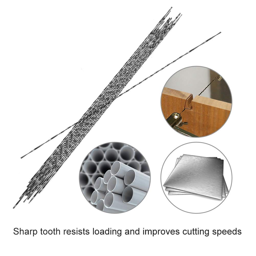 12-Piece Spiral Scroll Saw Blades Set for Wood, Metal & Plastic Cutting - 8 Size Options (7#) - Perfect for DIY Woodworking, Craft Projects & Precision Carving