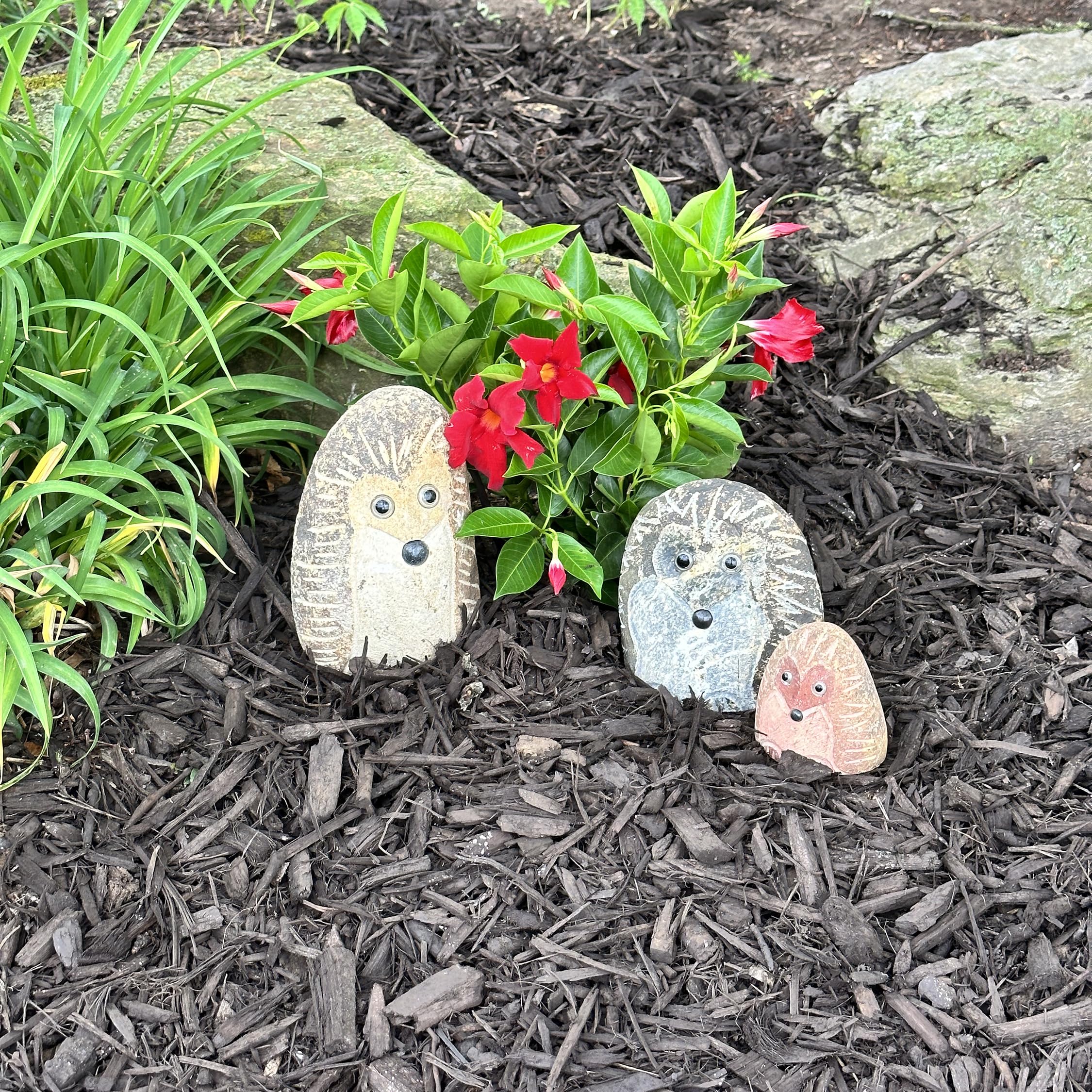 Small 3 Standing Hedgehog Family Pack - Cute Home Decor for Shelf Display, Nursery Room & Garden Decorations