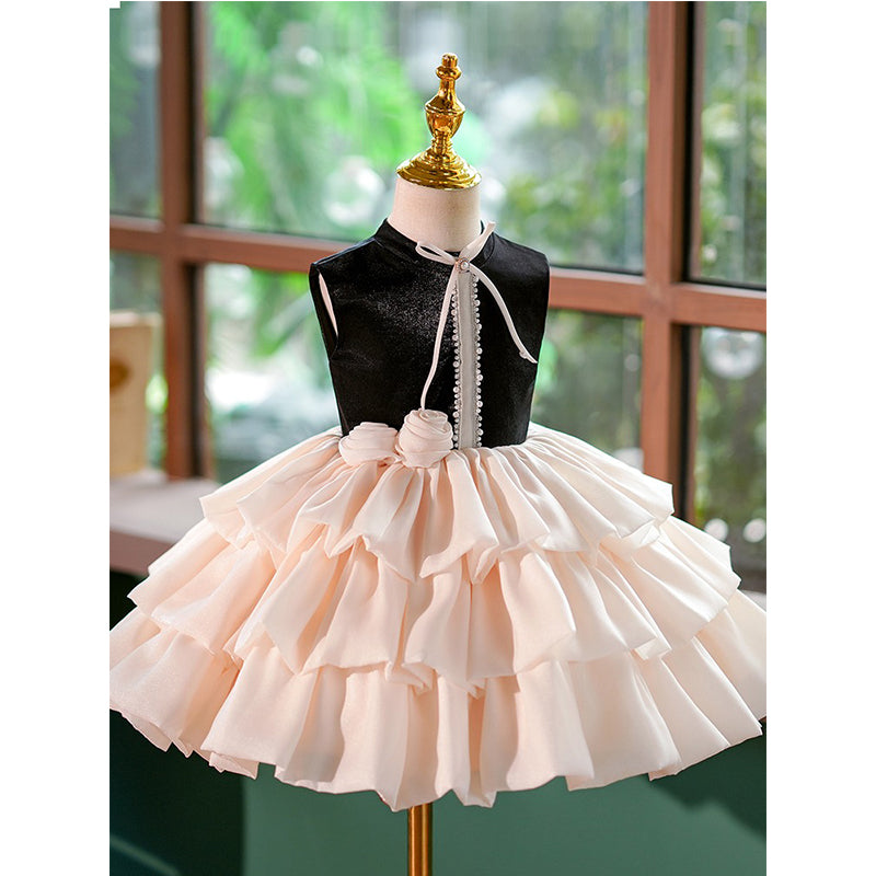 Elegant Champagne Birthday Dress for Girls - Fluffy Princess Party Gown for Special Occasions | Perfect for Birthday Parties, Pageants, and Formal Events