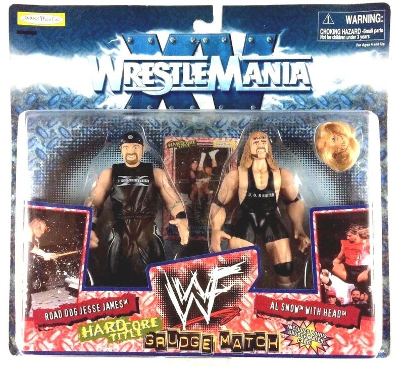 1999 WWF Jakks Pacific Grudge Match Wrestling Figure - Road Dogg Jesse James vs. Al Snow with Head Accessory | Collectible Action Figure for WWE Fans & Toy Collectors | Perfect for Display, Play Battles & Nostalgic Wrestling Memorabilia