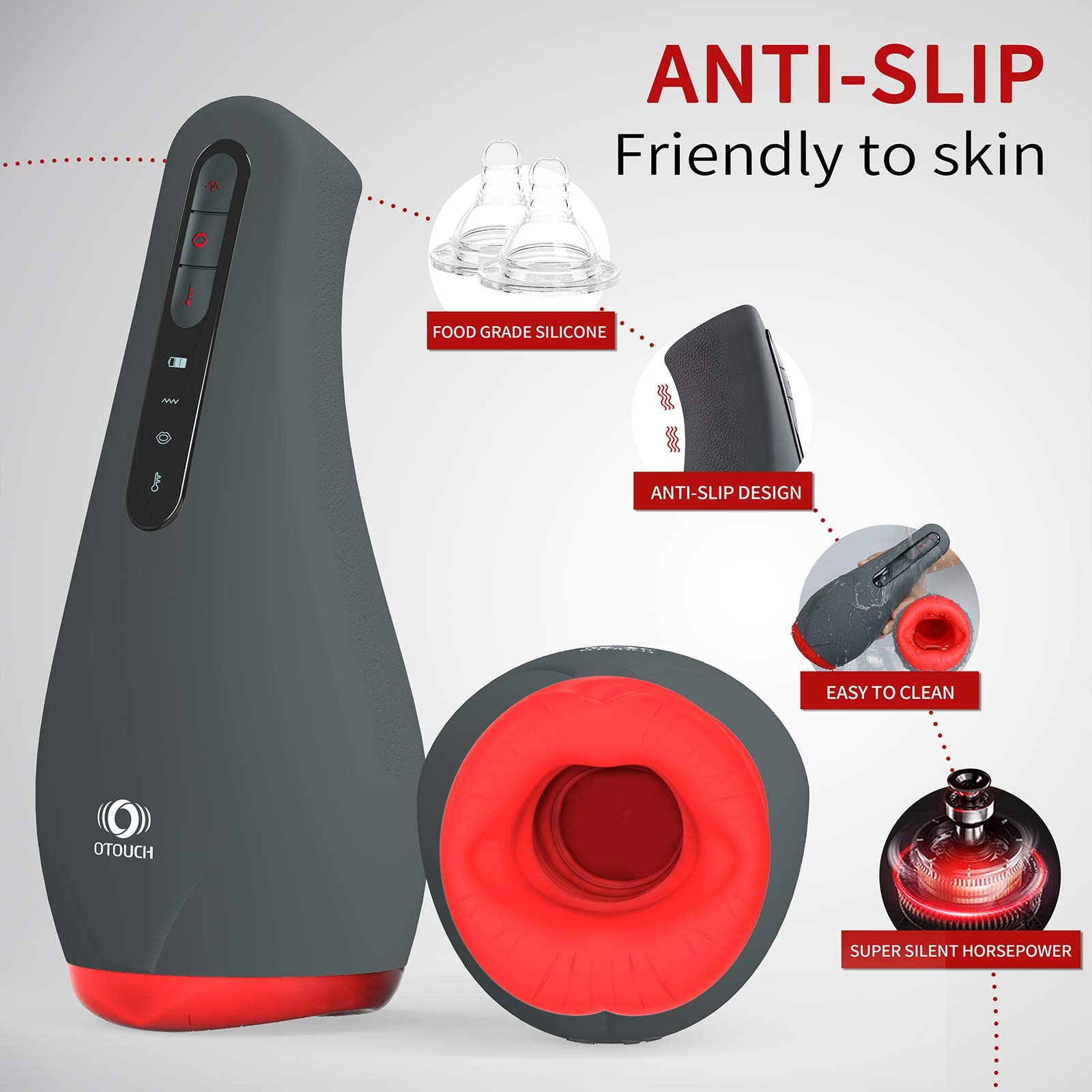 OTOUCH Automatic Male Masturbator with OLED Display - 5 Sucking & 6 Vibration Modes, 35°/45° Heating - Realistic Blowjob Adult Sex Toy for Men | Perfect for Solo Pleasure & Stress Relief