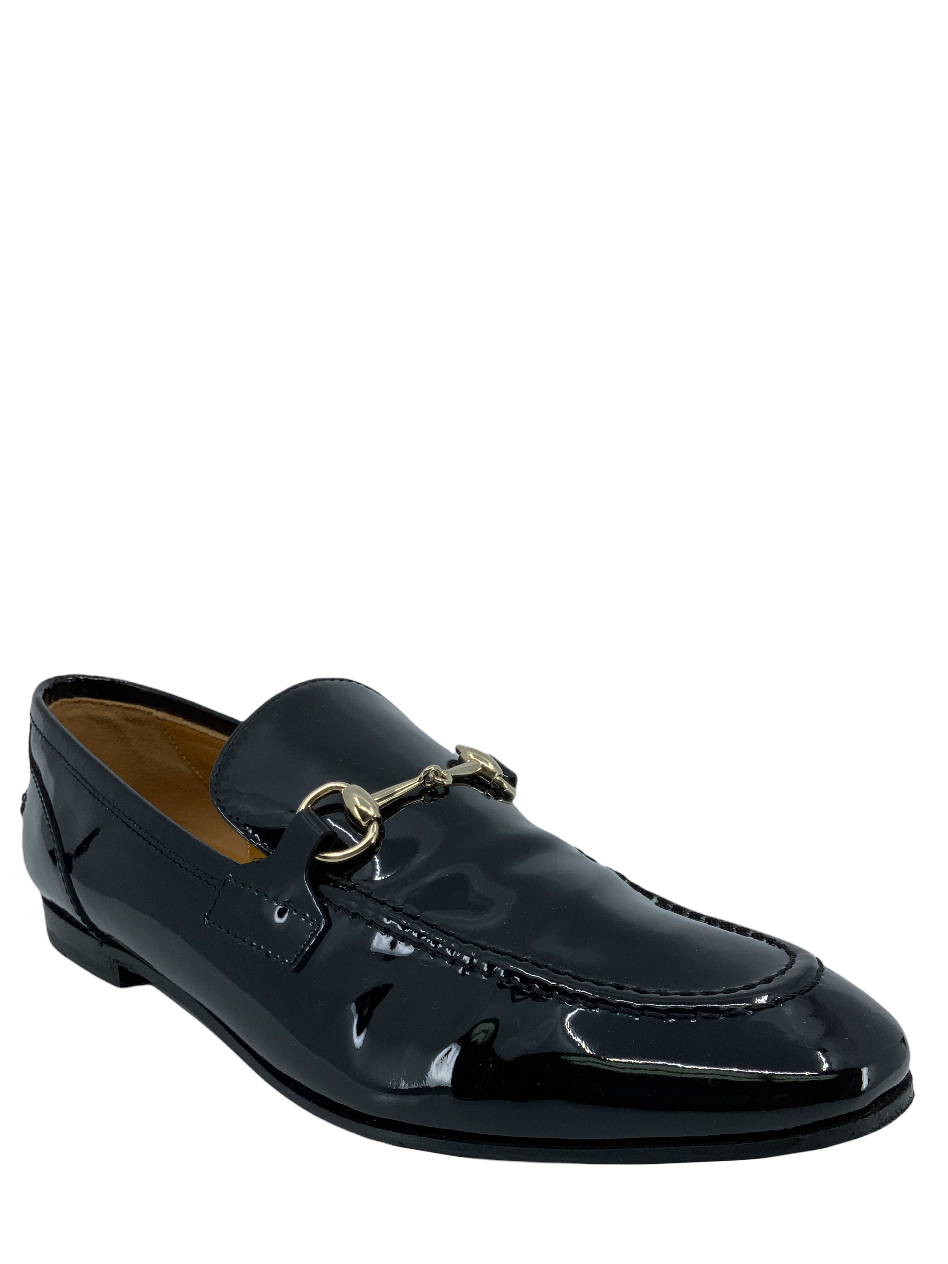 Gucci Classic Patent Leather Horsebit Loafers for Men - Size 8.5 US - Premium Italian Designer Shoes for Business, Office & Formal Occasions