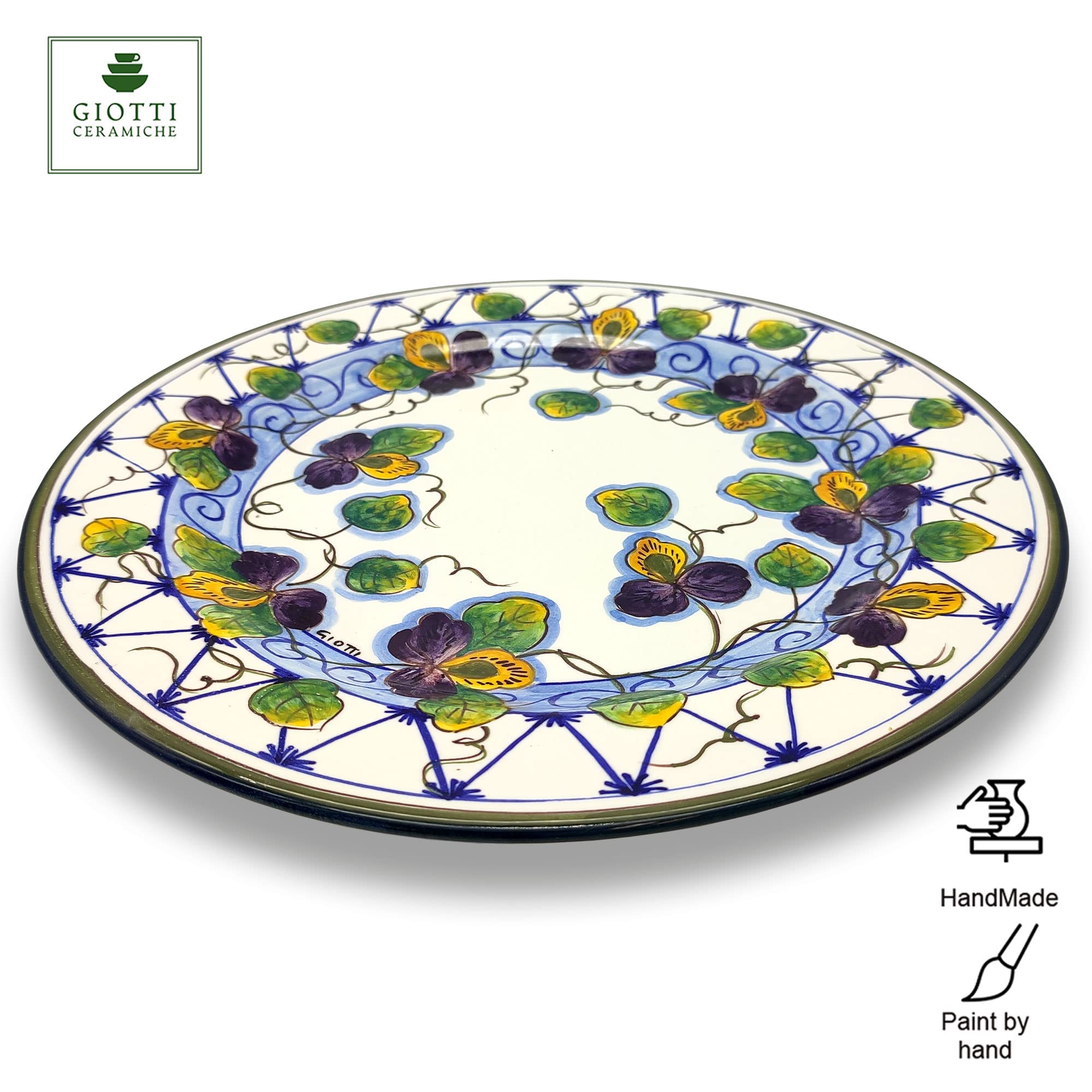 Italian Ceramic Dinnerware Set for 4 - Hand Painted Tuscan Pottery Plates, Bowls & Mugs - Authentic Made in Italy Home Decor - Perfect for Family Dinners, Entertaining Guests & Italian-Themed Dining