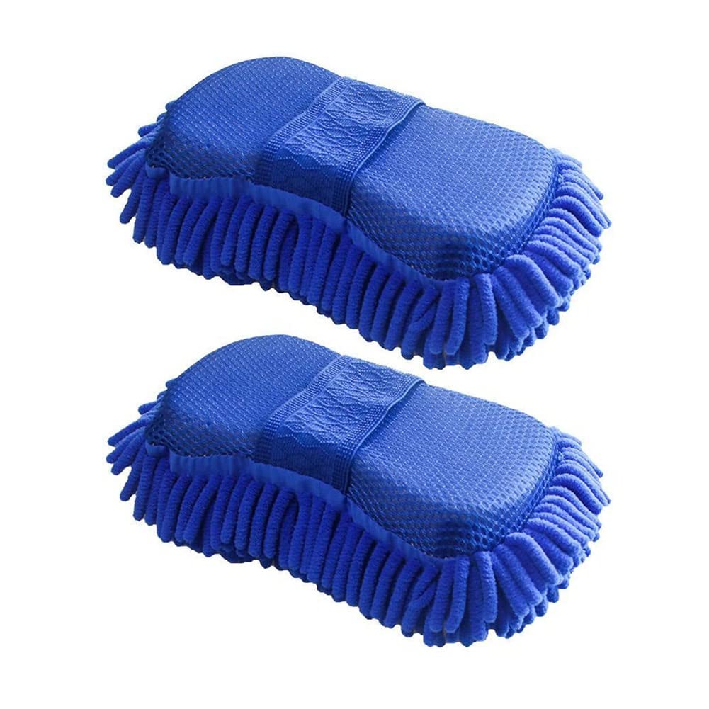HARR 2PC Microfiber Car Wash Gloves with Hand Strap - Auto Cleaning & Vehicle Care for Home & Detailing