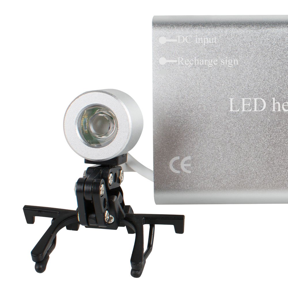 Silver LED Dental Head Light - Portable Headlamp for Surgical & Medical Procedures | Perfect for Dentists, Surgeons & Loupe Users | Ideal for Dental Exams, Surgeries & Precision Work