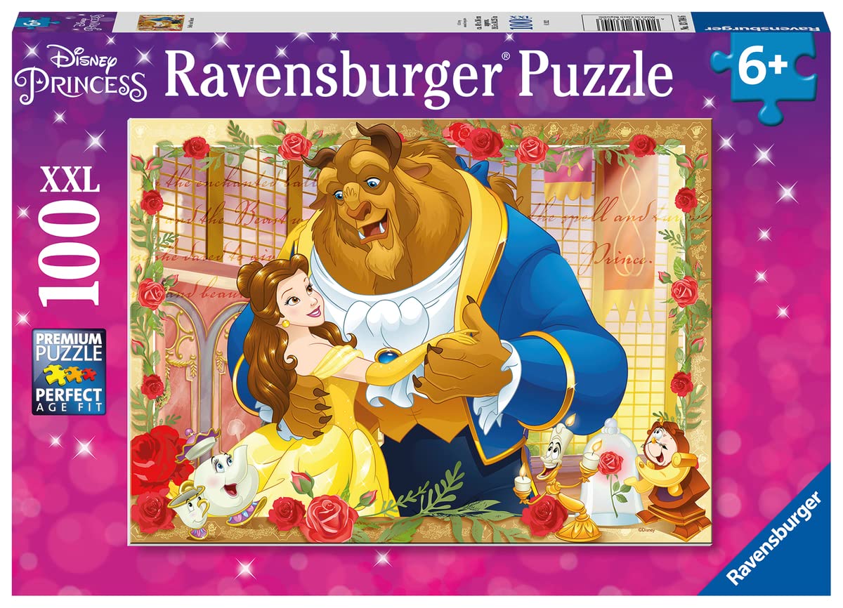 Ravensburger Disney Beauty and the Beast 100-Piece XXL Puzzle for Kids & Adults Ages 6+ - Fun Family Activity, Birthday Gift for 6-Year-Olds, Classroom Educational Toy
