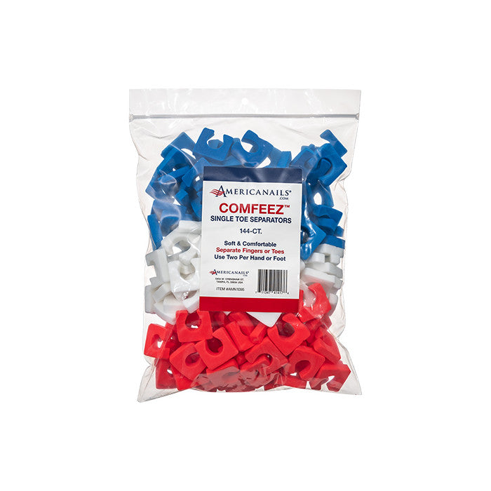 Comfeez Assorted Toe Separators - 144 Count Pack for Pedicure, Manicure & Nail Care - Perfect for Spa, Salon & At-Home Nail Treatments