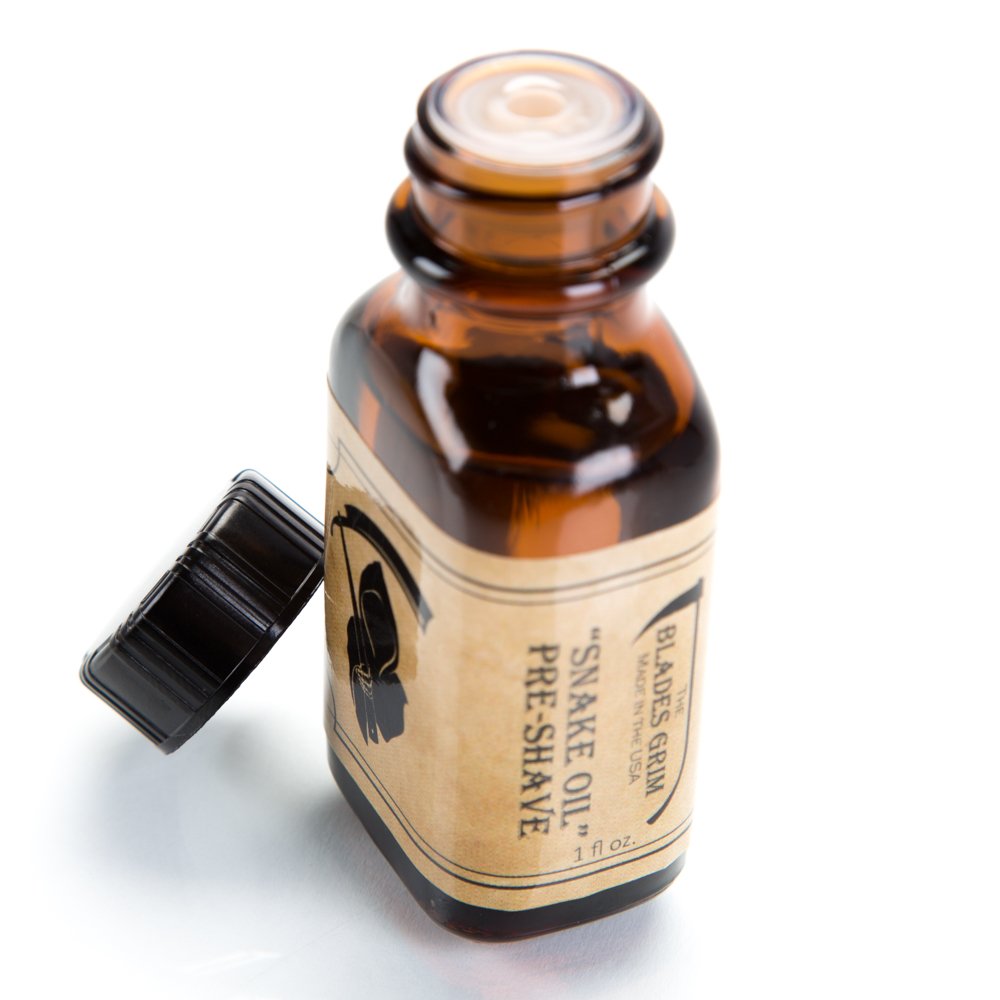 Natural Pre-Shave Oil for Men - Handmade in USA, 1oz Snake Oil Formula - Perfect for Sensitive Skin & Close Shaves - Ideal for Daily Grooming & Barber Shop Use