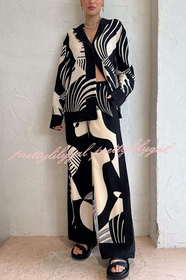 Stylish Weekend Escape Print Contrast Trim Blouse - Trendy Women's Top for Casual Outings & Date Nights