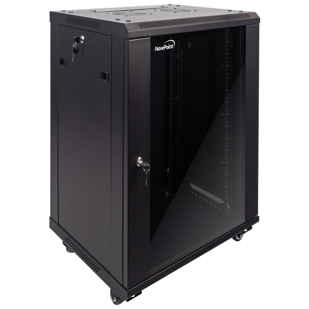 NavePoint 15U Wall Mount Server Rack Cabinet with Casters - 19