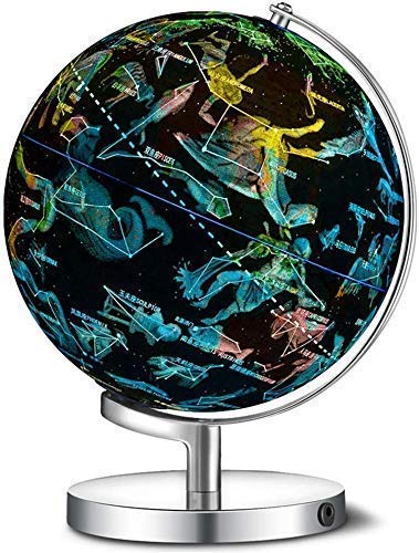 3-in-1 Illuminated World Globe for Kids - LED Night Light with Political Map & Constellation Display | Educational Globe with Stand for Bedroom, Classroom & Home Decor