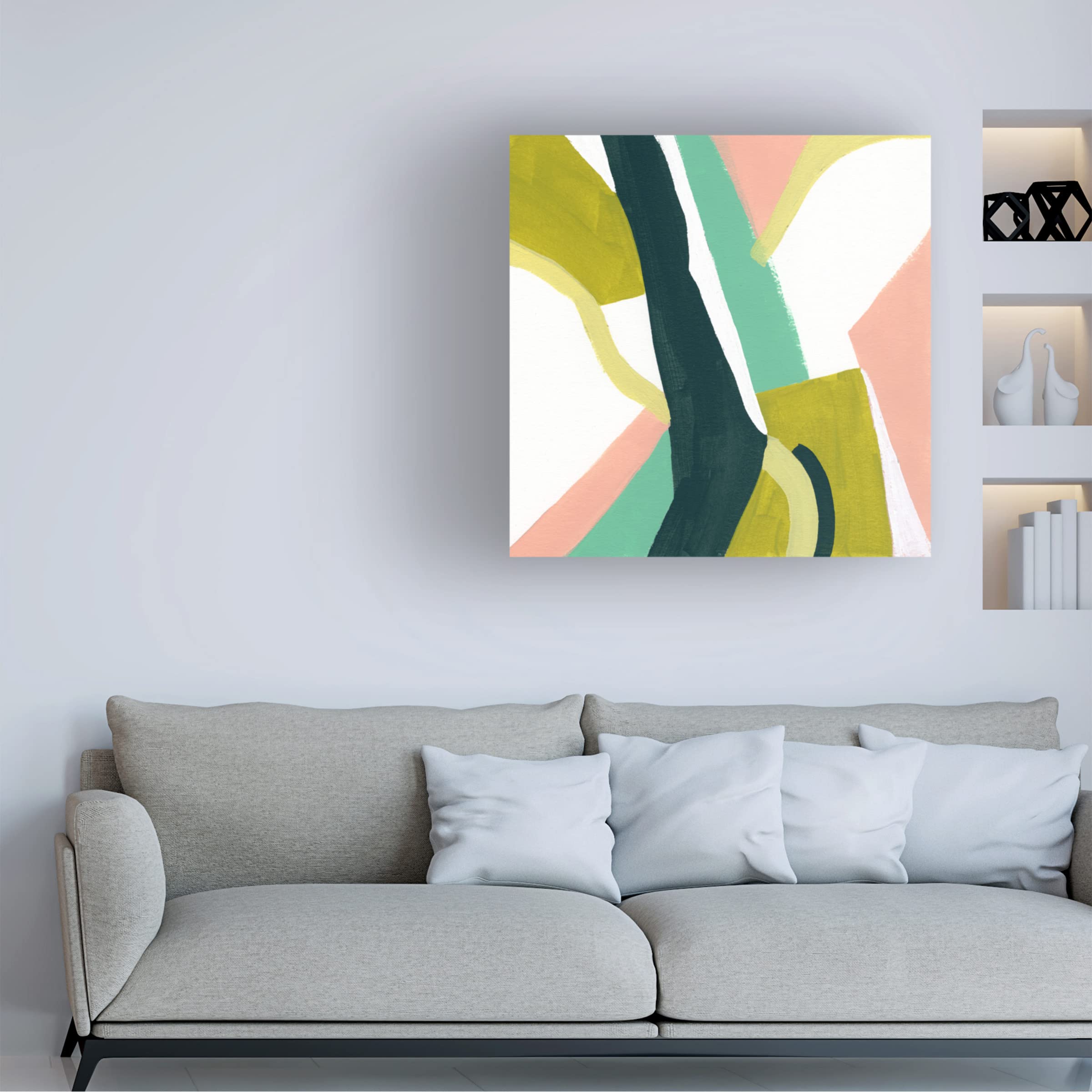Trademark Fine Art 'Ribbon Relief II' Abstract Canvas Wall Art by June Erica Vess - Modern Home Decor for Living Room, Bedroom & Office