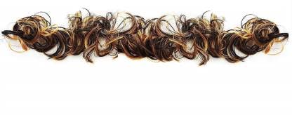 Long Highlight Synthetic Hair Frill Juda Bun Flexi Elastic Hair Extension for Women & Girls - Stylish & Trendy Hair Accessory for Parties, Weddings & Daily Wear