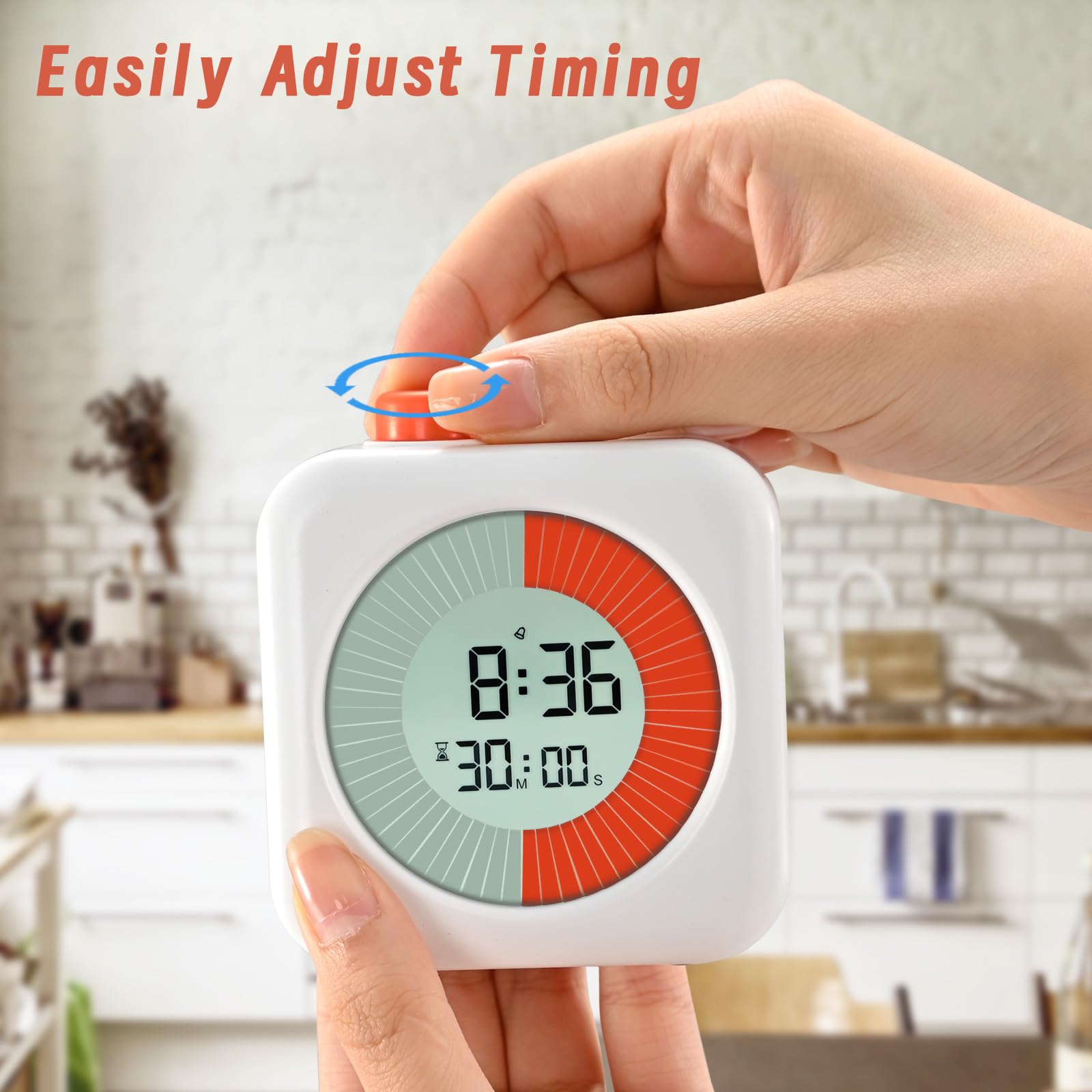 EooCoo Digital Visual Timer - 60 Minute Countdown Timer for Kids & Adults | Time Management Tool with Alarm Clock & Stopwatch (3-in-1) | Perfect for Homeschooling, Kitchen, Office, ADHD Focus & Back to School Supplies | Great for Classroom, Study Sessions & Productivity