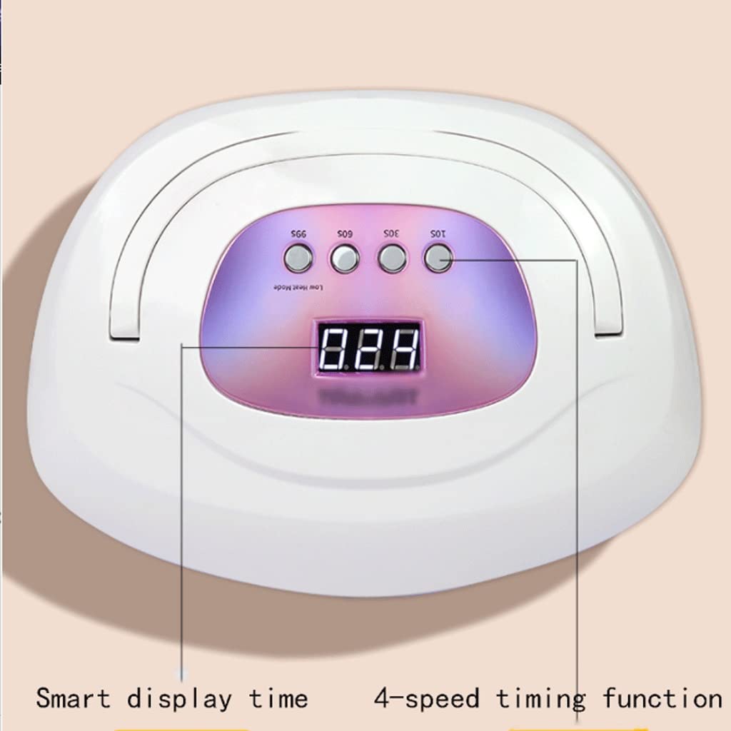 220W Professional UV LED Nail Lamp - Large Two-Handed Nail Dryer with Auto Sensor for Fast Curing Gel Polish | Perfect for Home & Salon Nail Care | White
