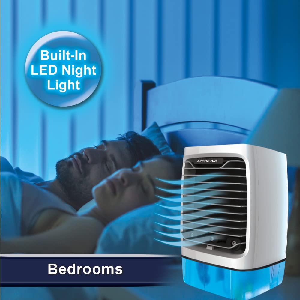 Arctic Air Chill Zone XL Portable Evaporative Air Cooler with Oscillating Fan - 4 Speed Settings, Auto-Off Timer, 16-Hour Cooling - Perfect for Bedroom, Living Room, Office & Outdoor Use - White