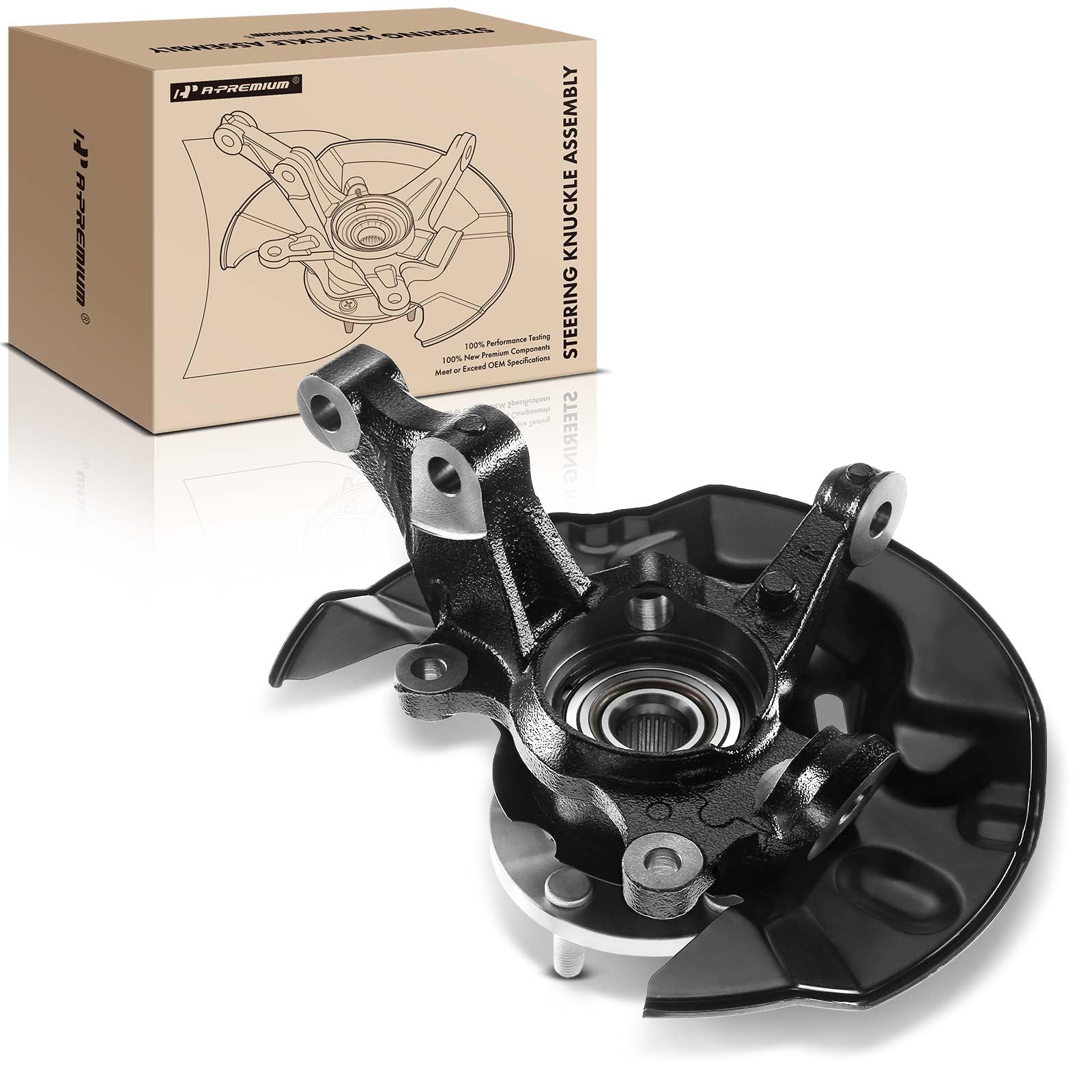 Premium Front Right Steering Knuckle & Wheel Bearing Hub Assembly for 2003-2008 Toyota Corolla 1.8L FWD - 5-Lug Passenger Side Replacement Part - Perfect for Smooth Steering & Wheel Alignment