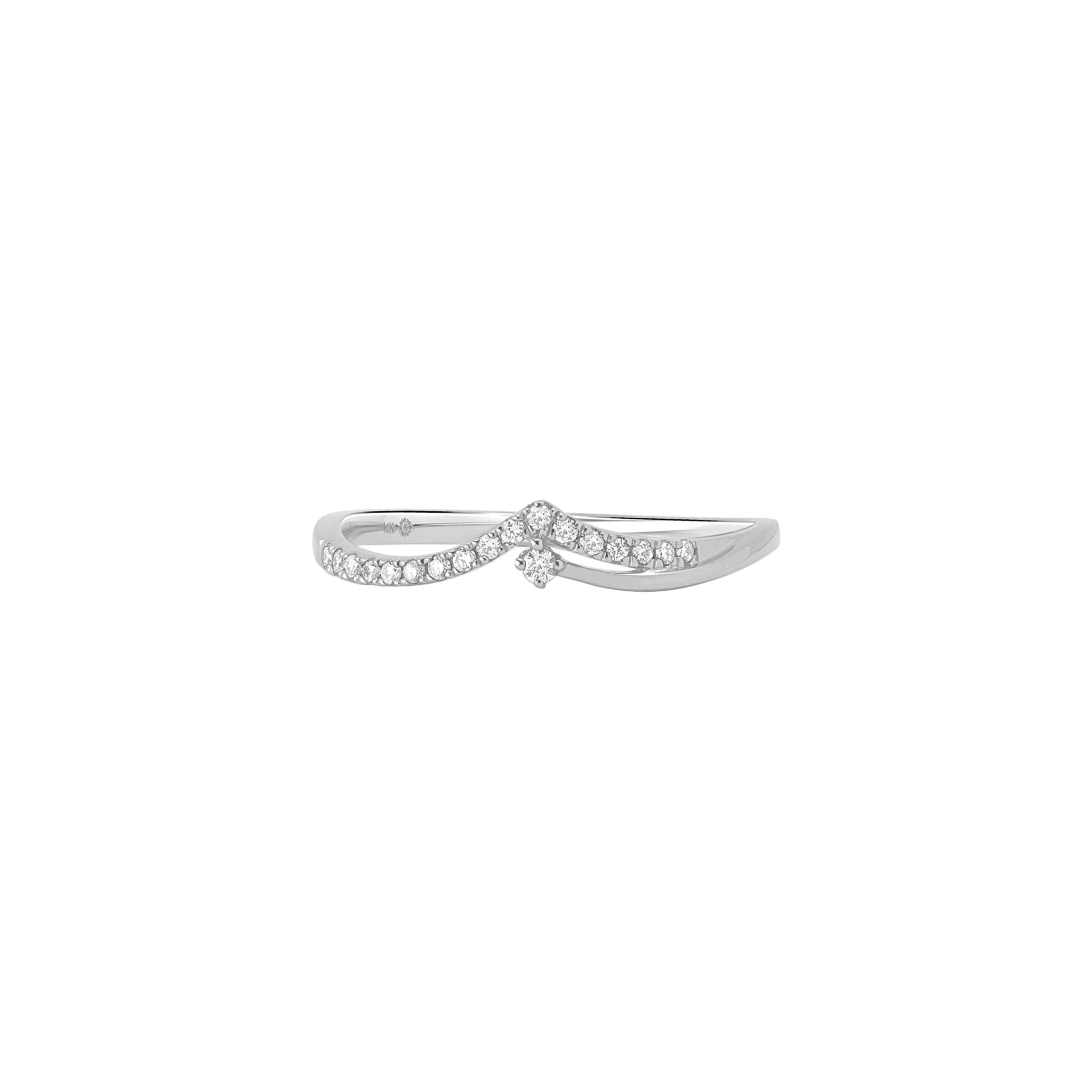 14K White Gold Diamond Shooting Star Ring – Elegant Dainty Stackable Ring for Women – Perfect for Anniversary, Birthday, and Valentine's Day Gifts