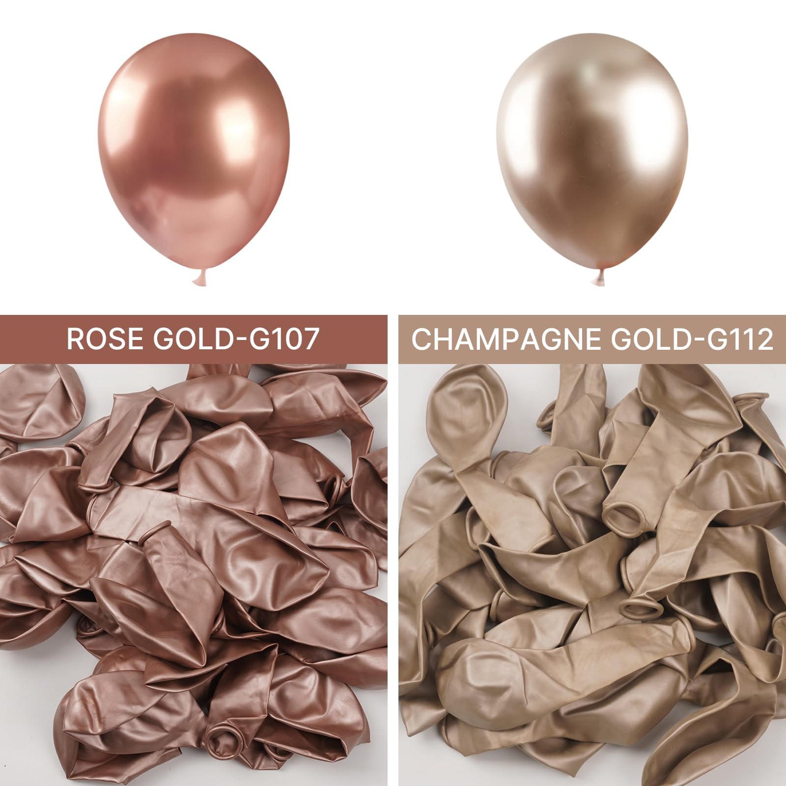 100pcs 12 Inch Metallic Rose Gold Balloons for Party Decorations - Perfect for Balloon Garlands, Arches, Bachelorette Parties & Weddings | Elegant Rose Gold-G107 Balloons for Birthdays, Baby Showers & Special Events