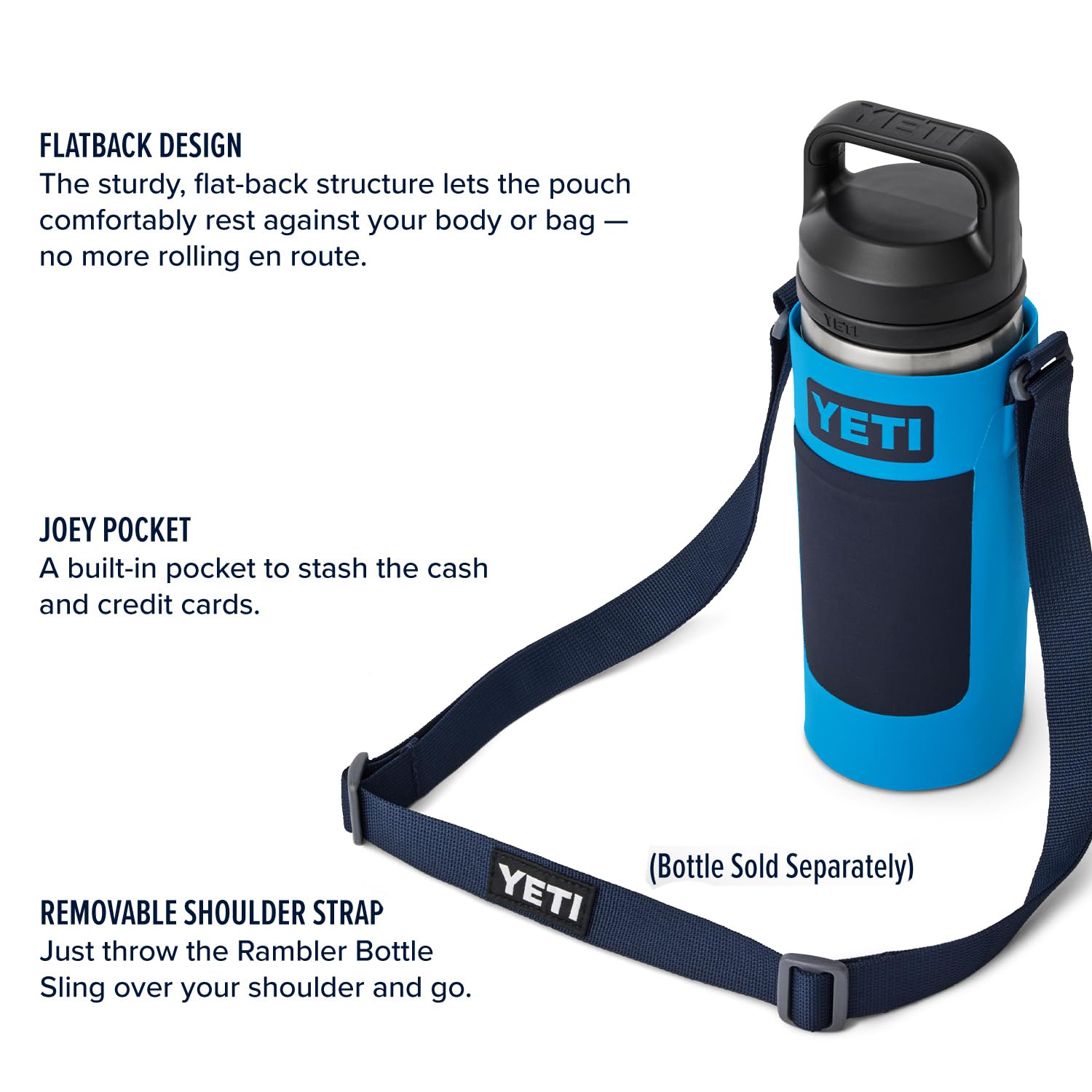 **YETI Rambler Bottle Sling - Insulated Water Bottle Holder for 20oz, 30oz & 46oz - Adjustable Strap for Hiking, Camping & Outdoor Adventures**