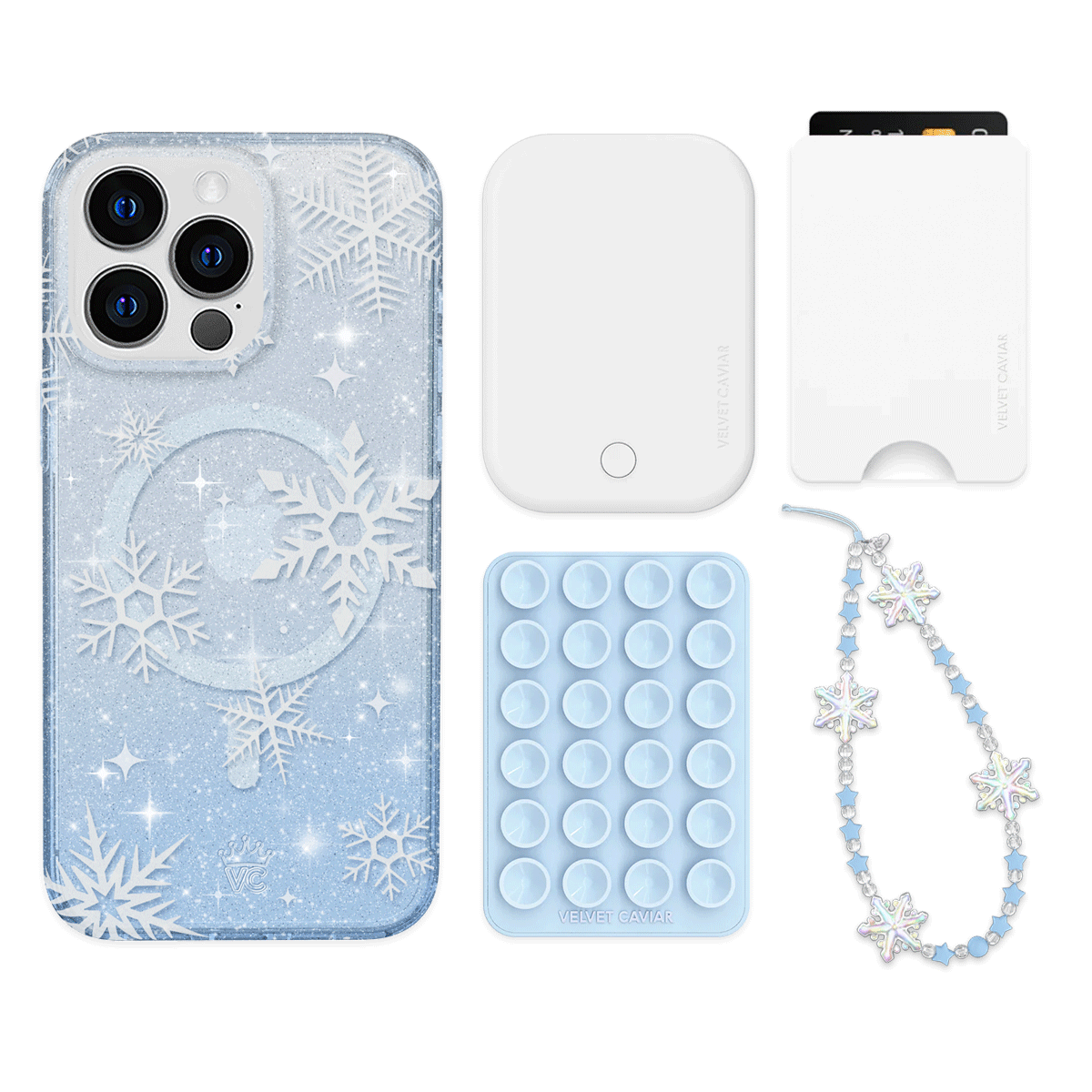 Snow Angel Glitter iPhone Case with Wallet - Stylish Protective Cover for iPhone 13/14/15 - Perfect for Everyday Use, Travel, and Gifts