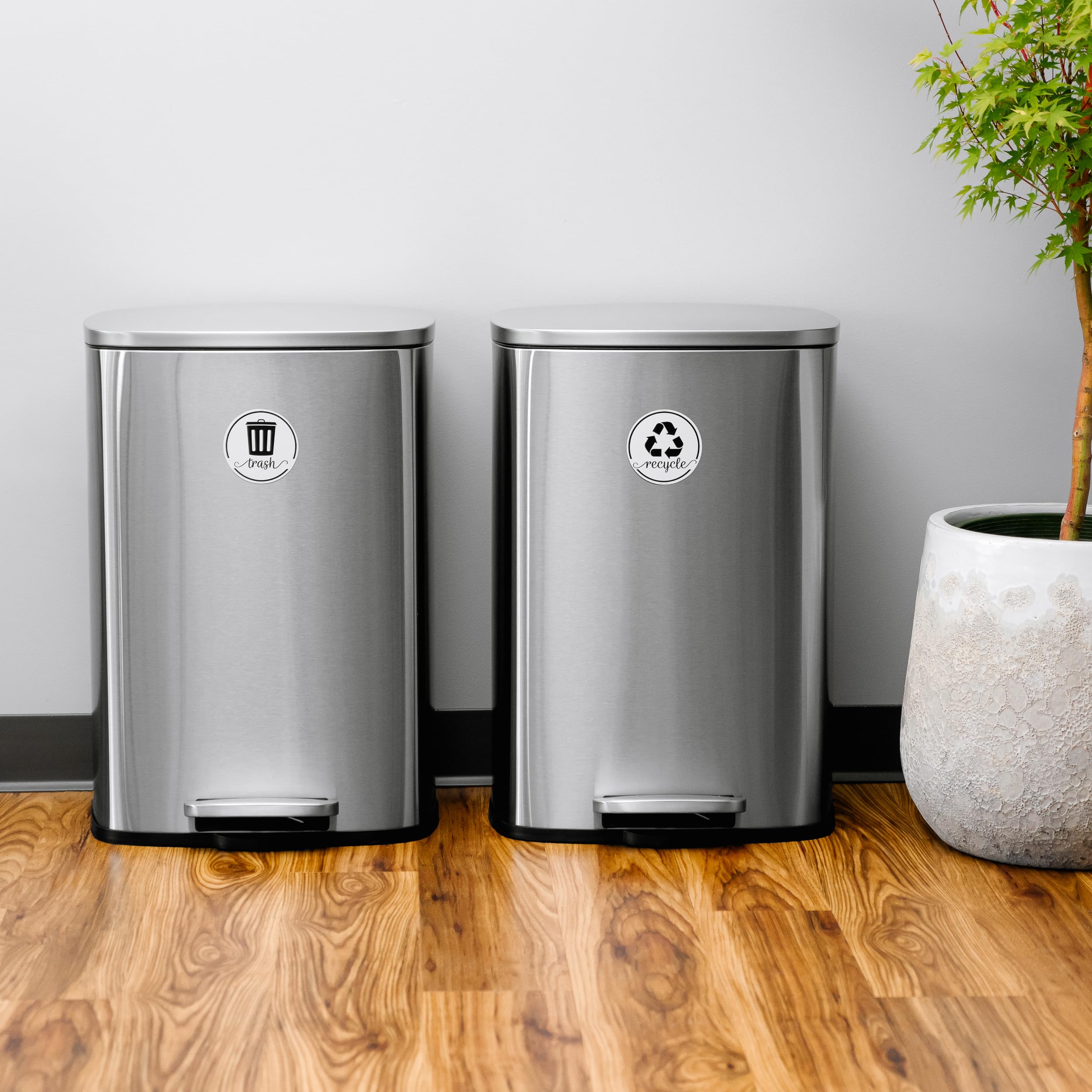 Eco-Friendly Recycling Stickers for Trash Cans - 3.5