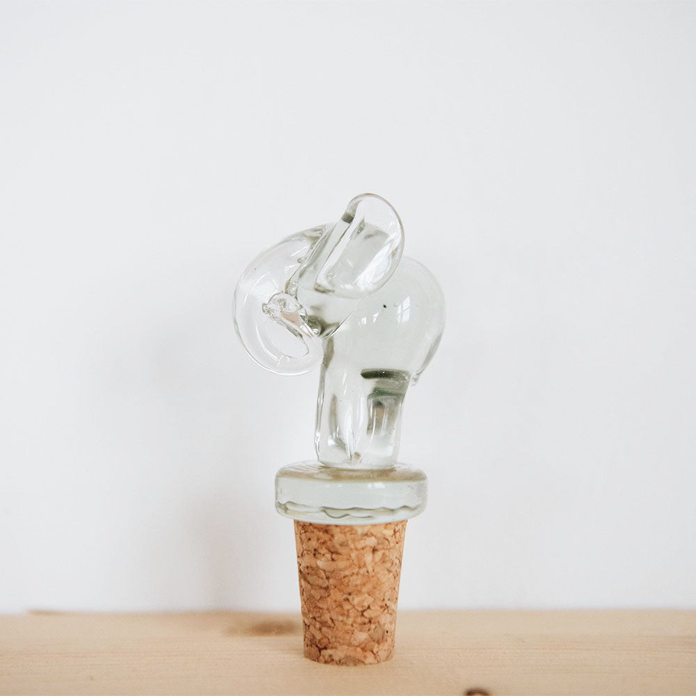 Eco-Friendly Handblown Recycled Glass Bottle Stopper - Sustainable Wine & Olive Oil Sealer for Home & Kitchen Use