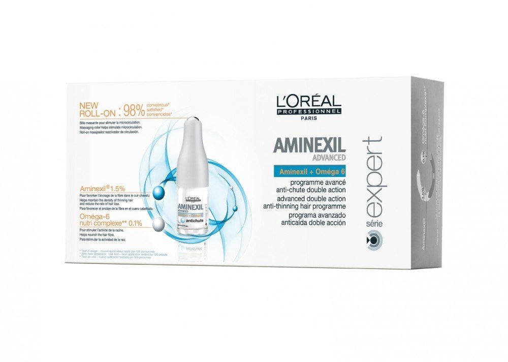 L'Oreal Aminexil Advanced Hair Loss Treatment - 42 x 6ml Expert Series with Omega 6 for Thicker Hair | Reduce Hair Fall & Stimulate Growth for Men & Women | Daily Scalp Care Solution