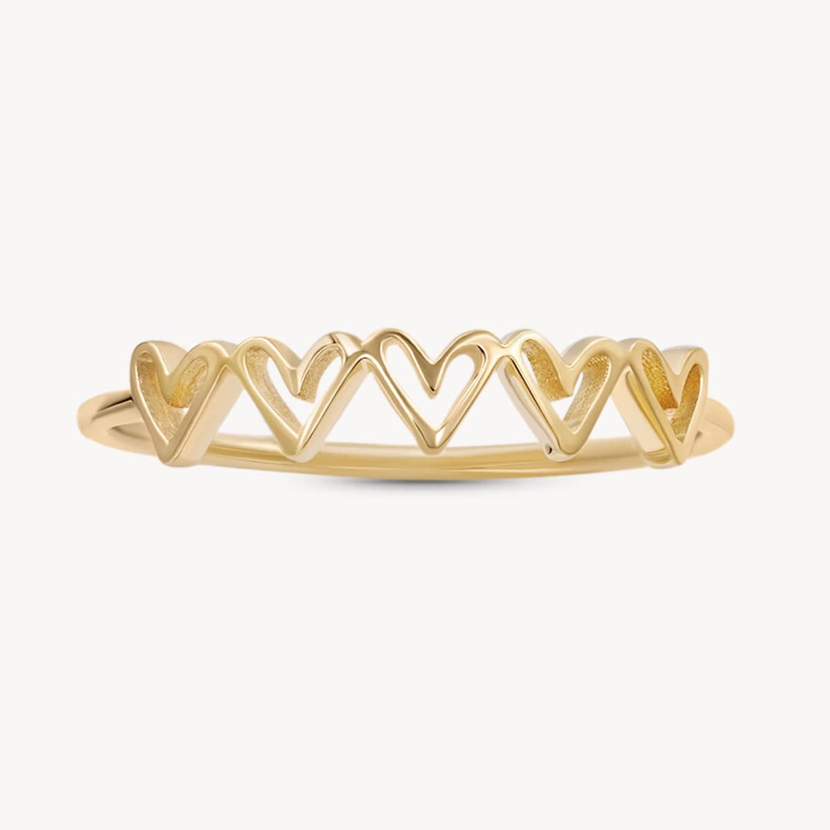 Five Hearts Ring - Elegant Stackable Rings for Women, Perfect for Valentine's Day Gifts & Anniversary Jewelry | Ideal for Romantic Dates, Proposals, and Special Occasions