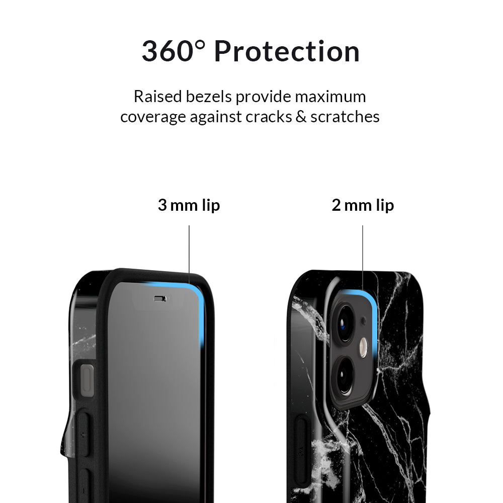 Premium Black Marble iPhone Wallet Case - Slim Protective Cover with Card Holder for iPhone 13/14/15 Pro Max - Stylish & Functional for Everyday Use, Travel, and Business