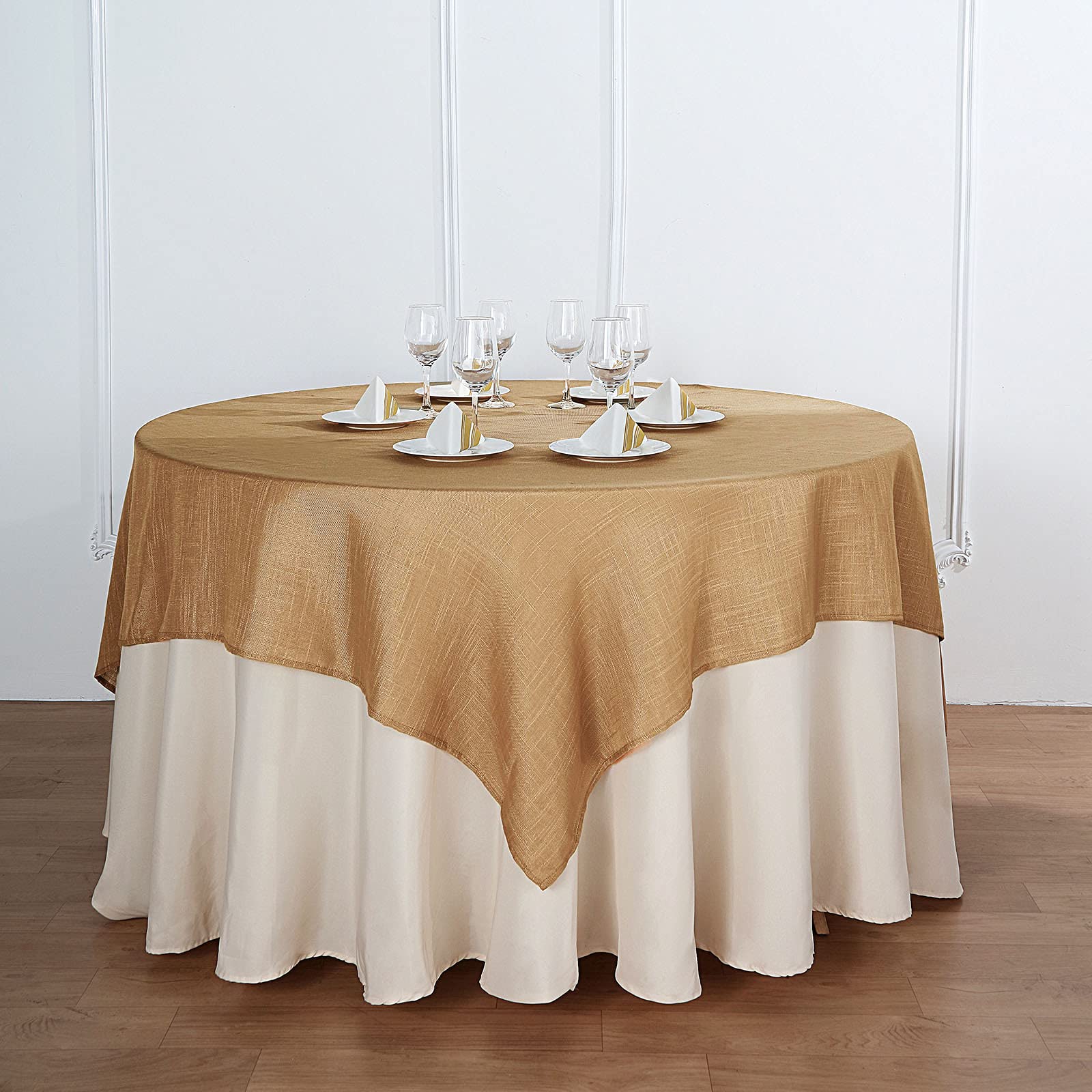 Premium Faux Linen Square Tablecloth - 72